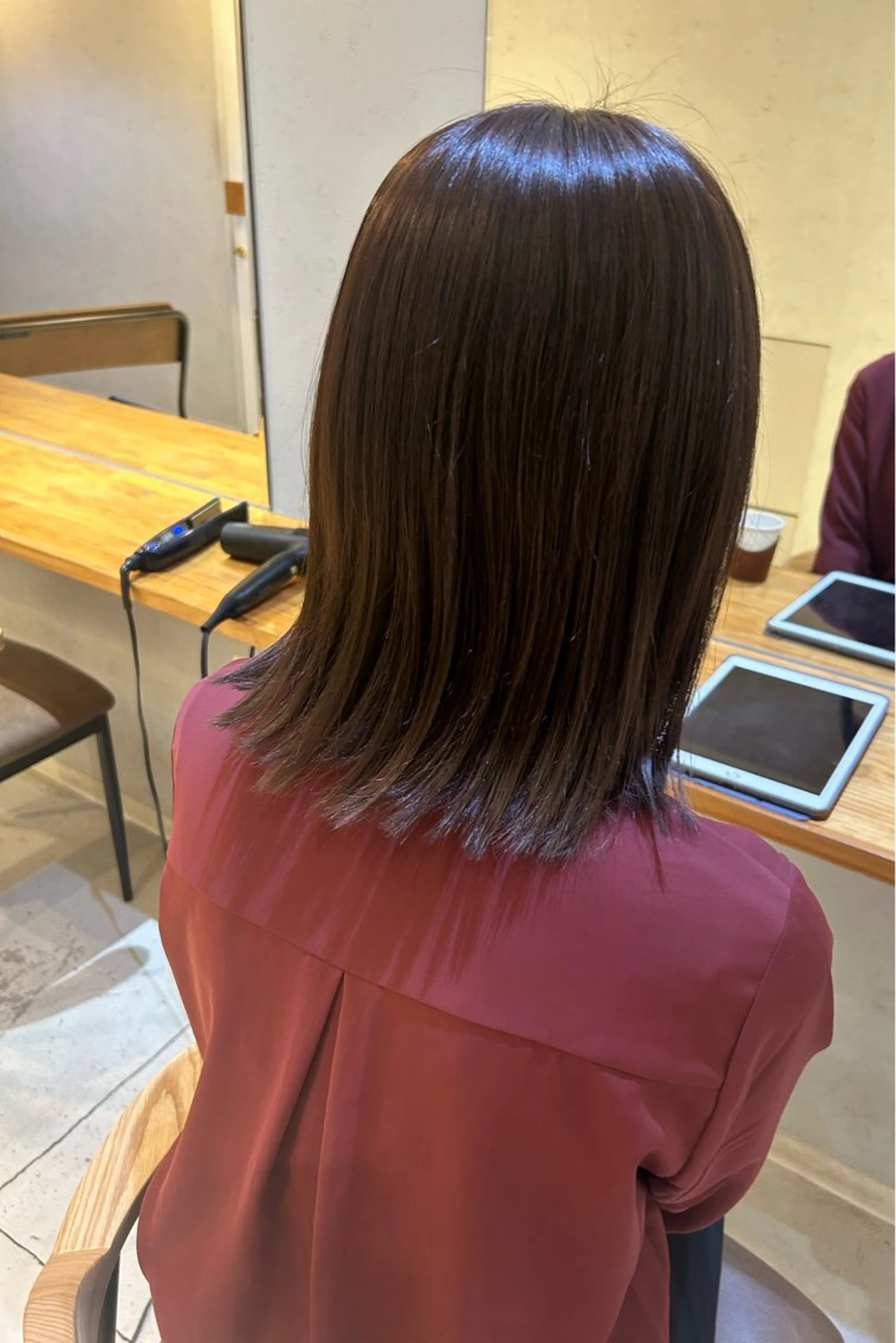 ミディアム カラー ボルドーカラー 小川 優美のヘアスタイル