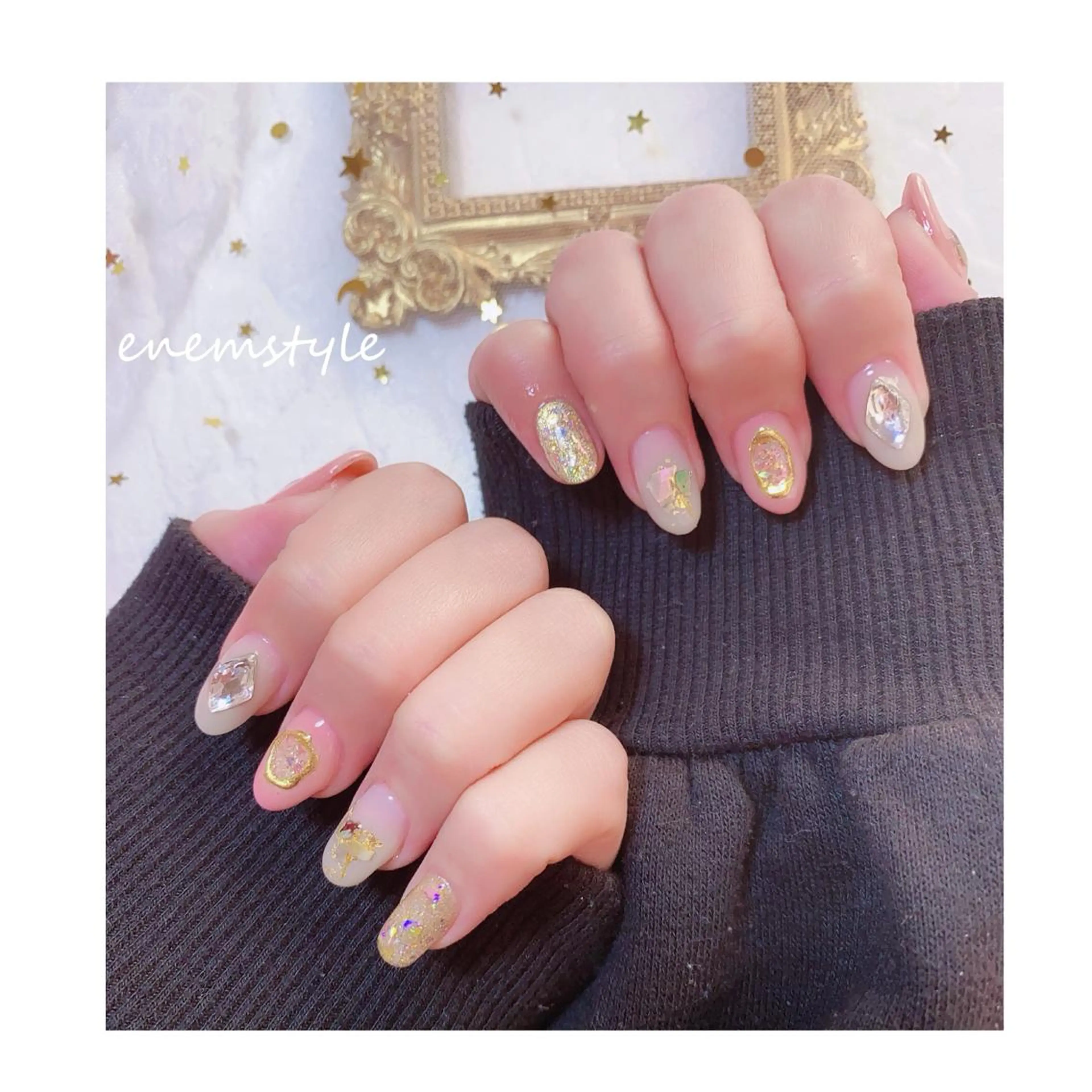 ショート ネイル ジェルネイル ニュアンスネイル オフィスネイル ワンカラーネイル パラジェル 👑enen style👑のネイルデザイン