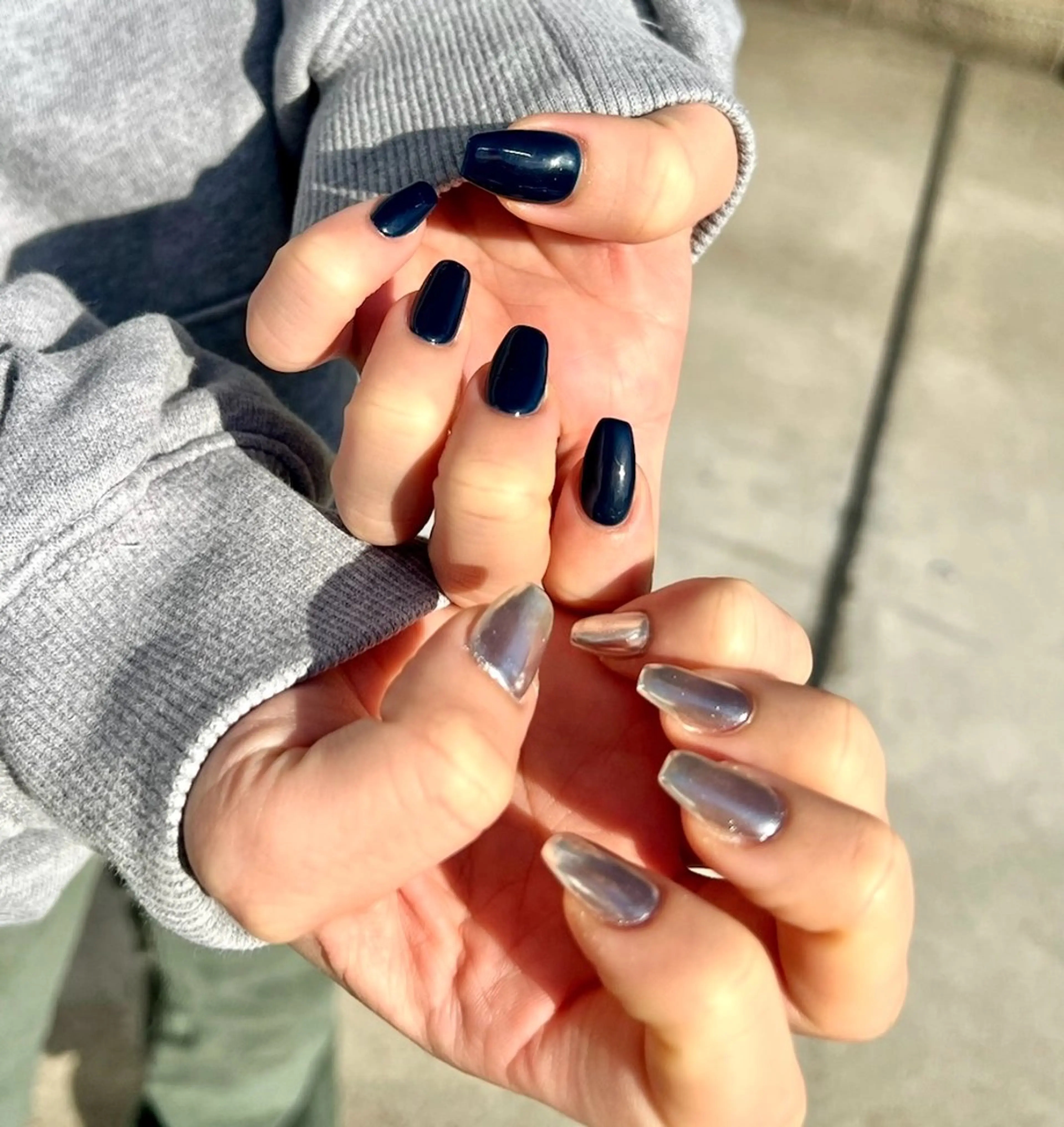 ネイル ミラーネイル ハンドネイル AURORA eyelash&nail salon アメ村店所属・🌏AURORA | RiRi🪐のネイルデザイン