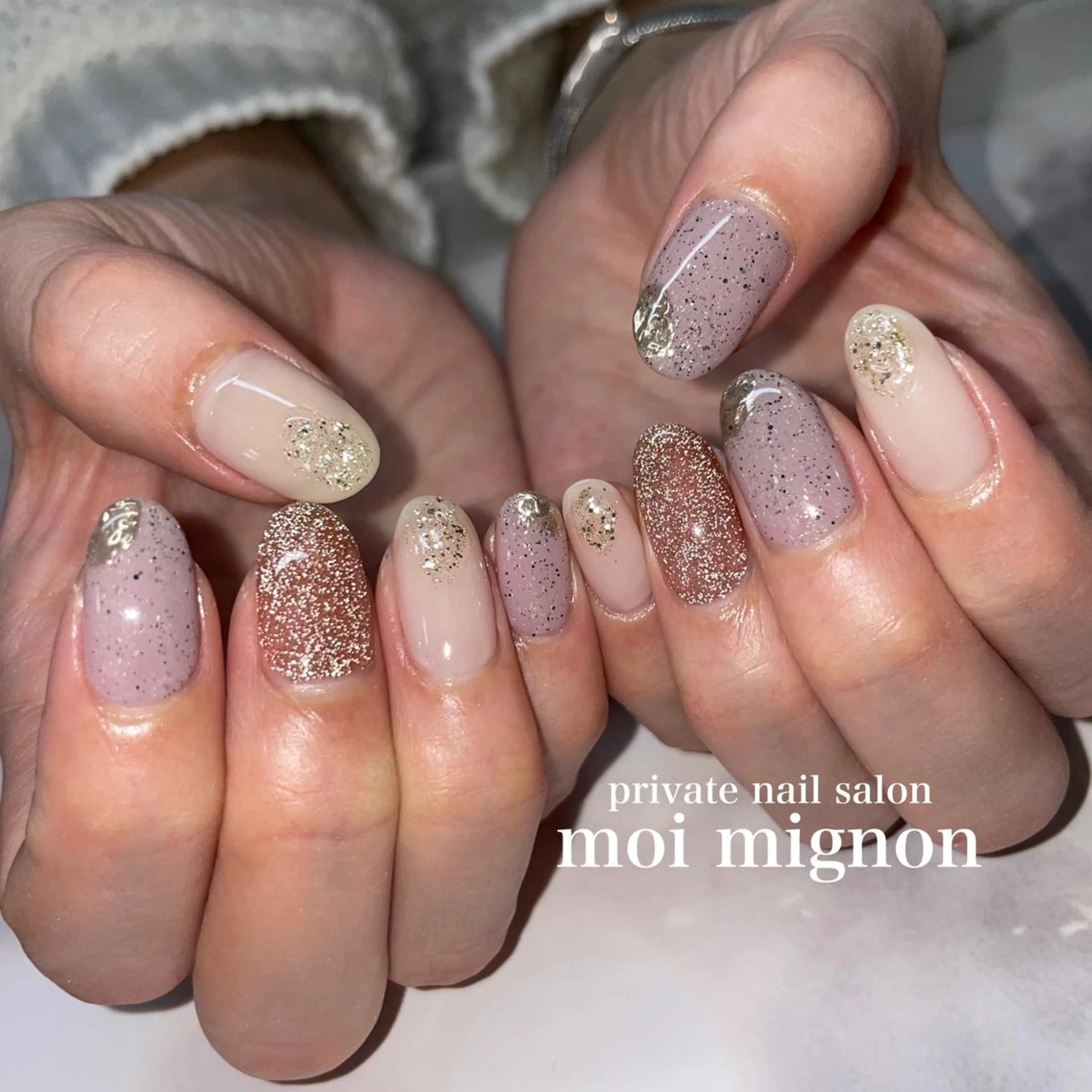 ネイル フラッシュネイル ミラーネイル ニュアンスネイル ハンドネイル nailist Aki♡のネイルデザイン