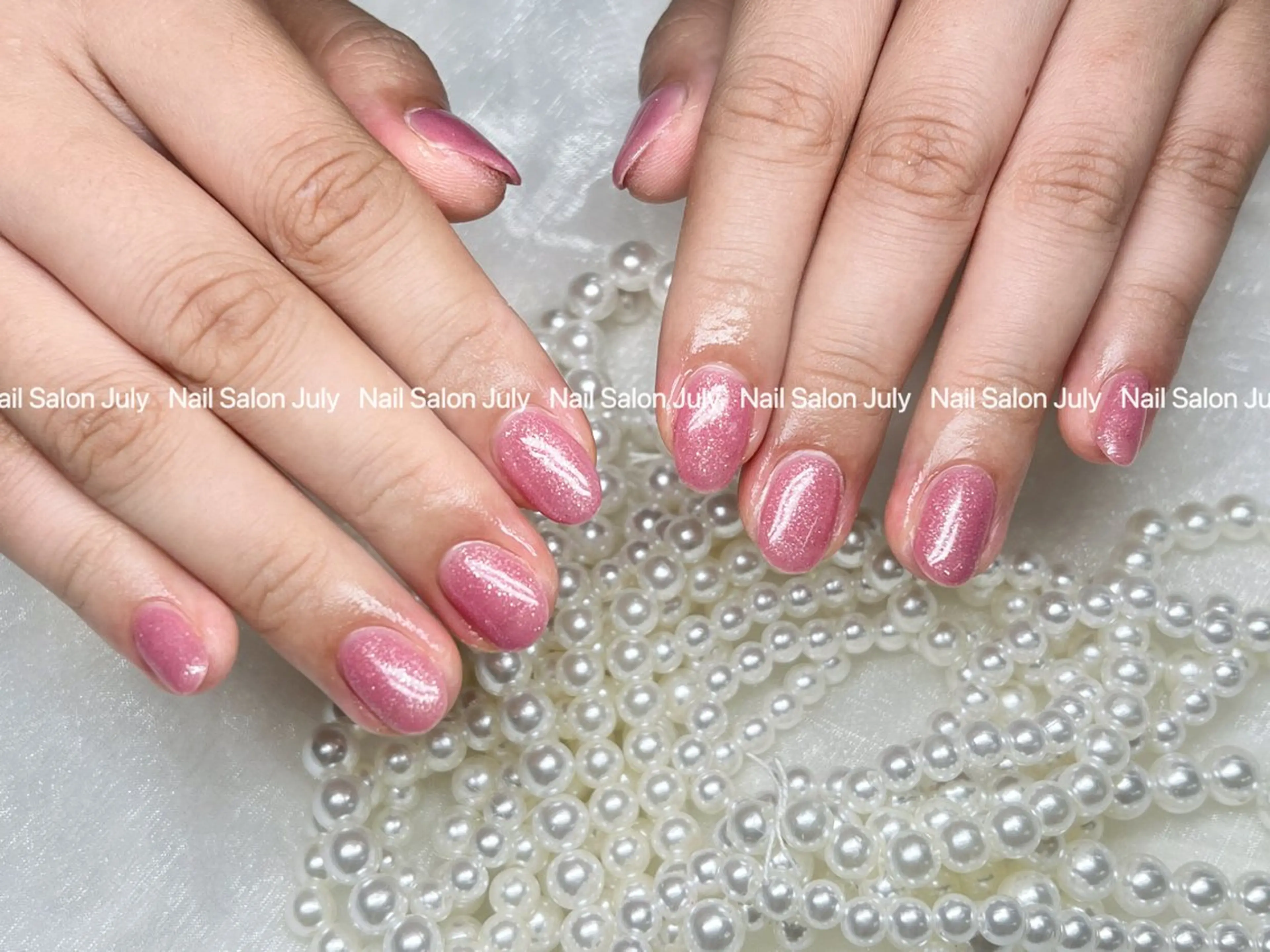 ネイル アートネイル オーロラネイル ジェルネイル ガーリー キラキラネイル July モモのネイルデザイン