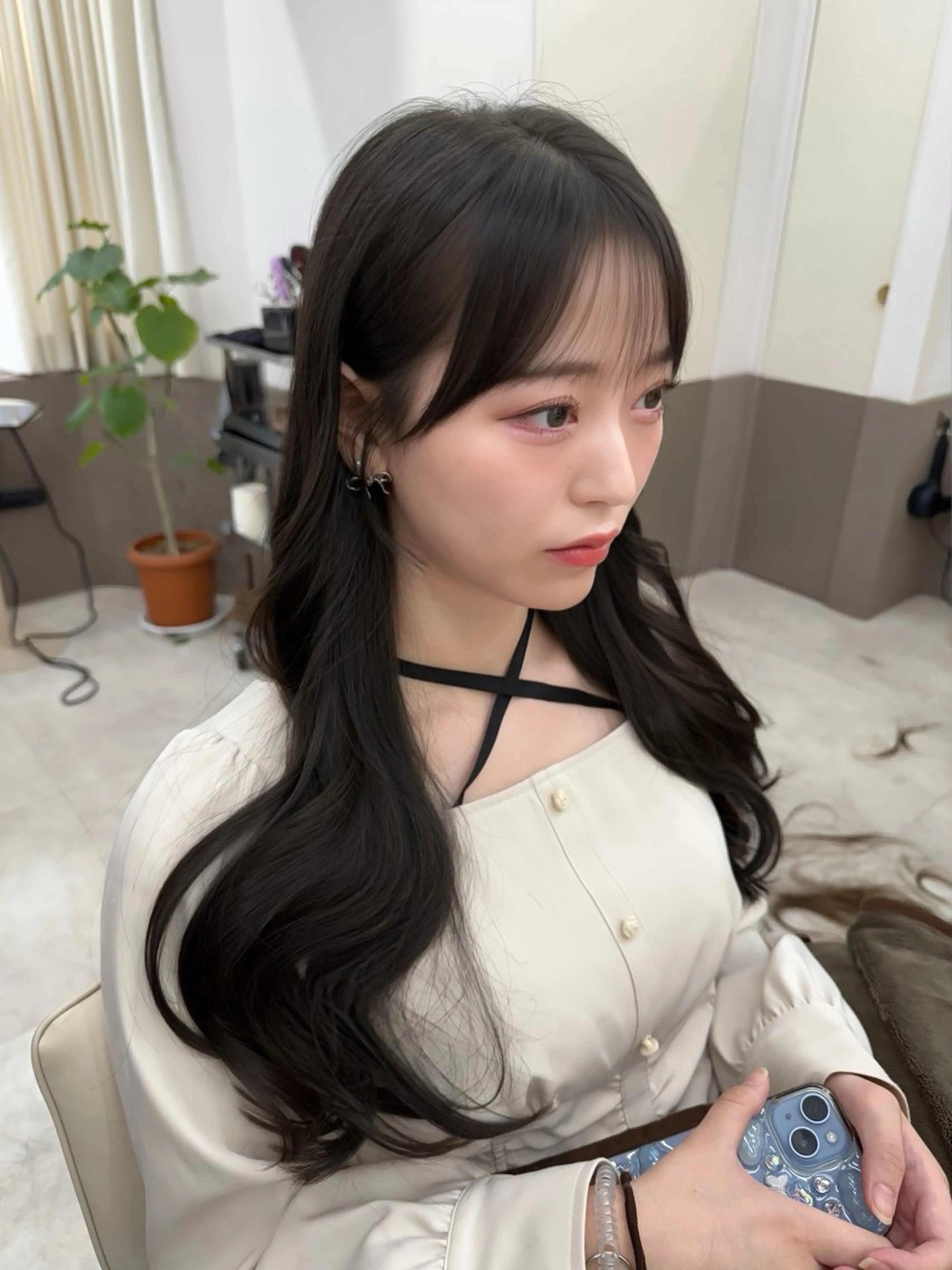 セミロング カラー 顔周りカット/髪質改 善/新宿/畑中稔里のヘアスタイル