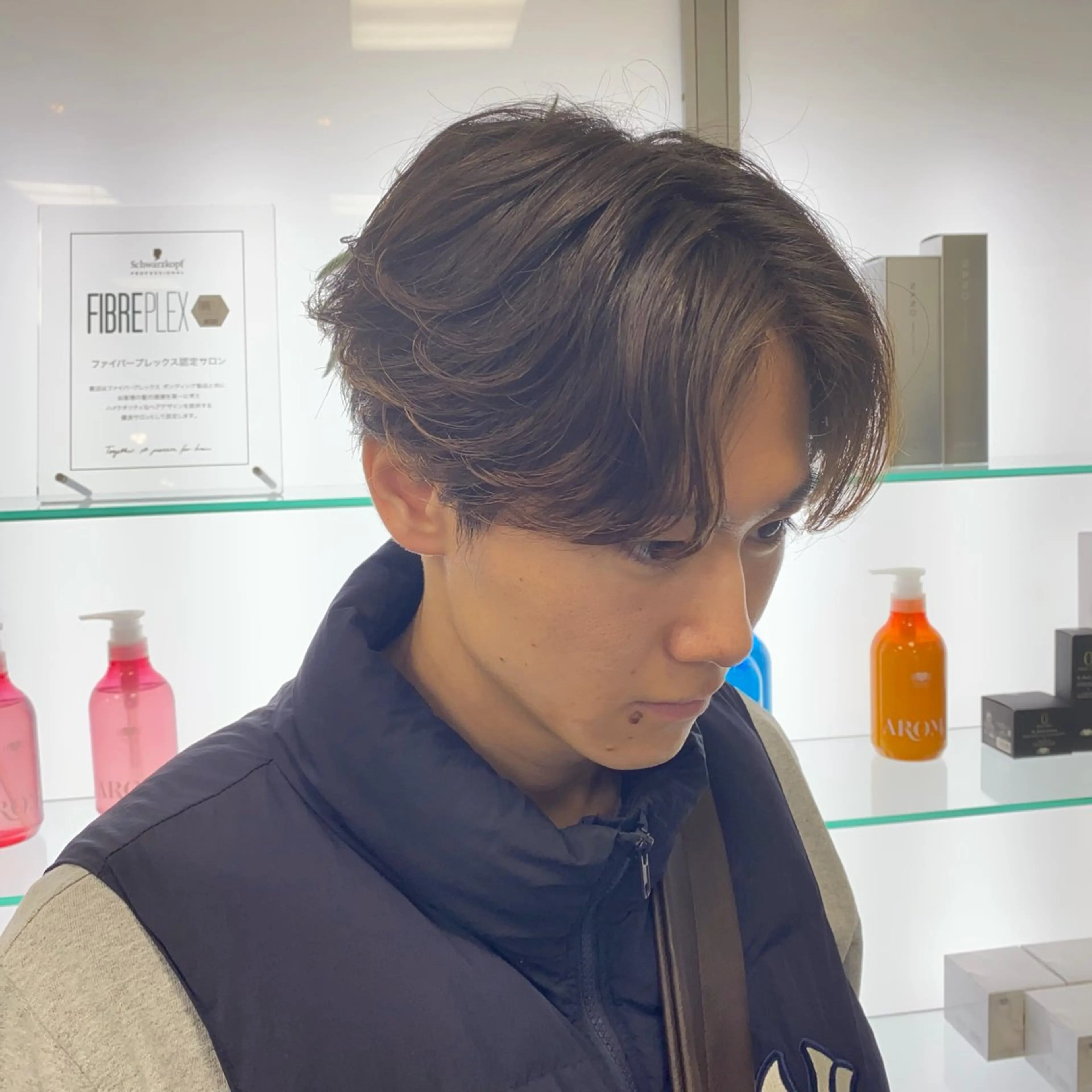 ショート メンズ フェザーパーマ メンズパーマ カット パーマ 飯田 祥哉のヘアスタイル