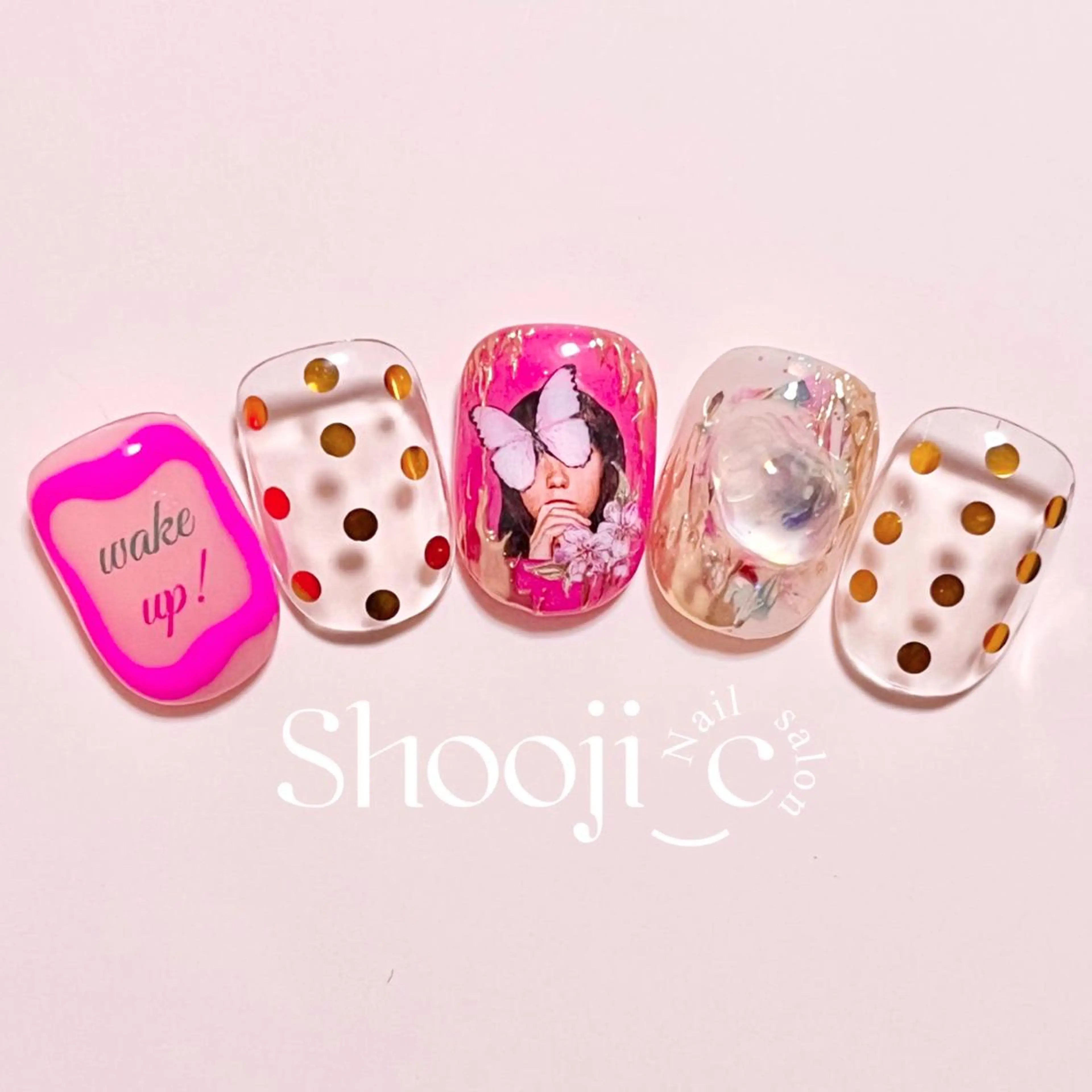 ネイル アートネイル クリアネイル ドット 長さ出し ジェルネイル Shooji_c Nail salonのネイルデザイン