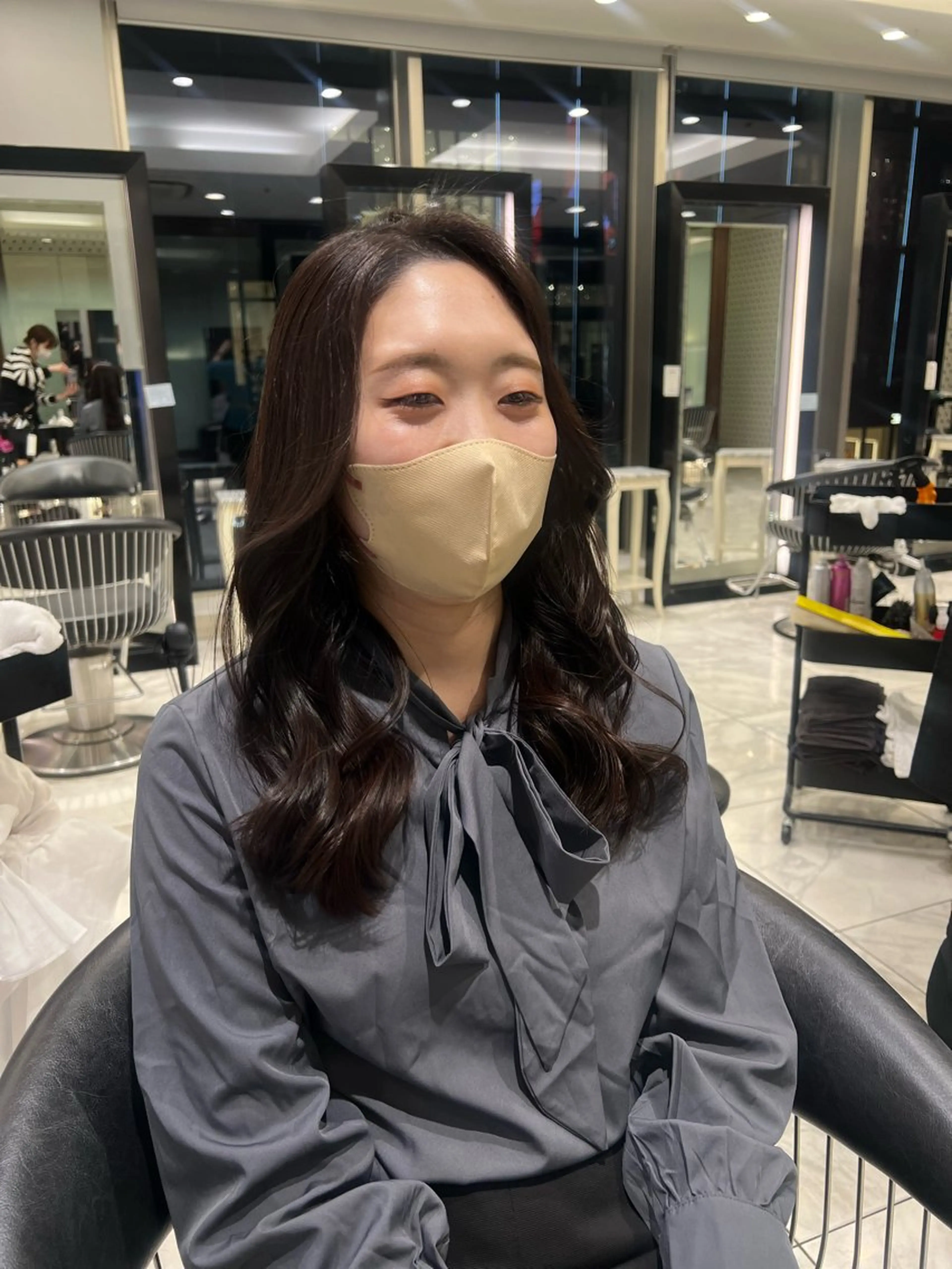 ロング カラー ヘアアレンジ カット ヘアカラー 顔周り/透明感/銀座 🩵りのせのヘアスタイル