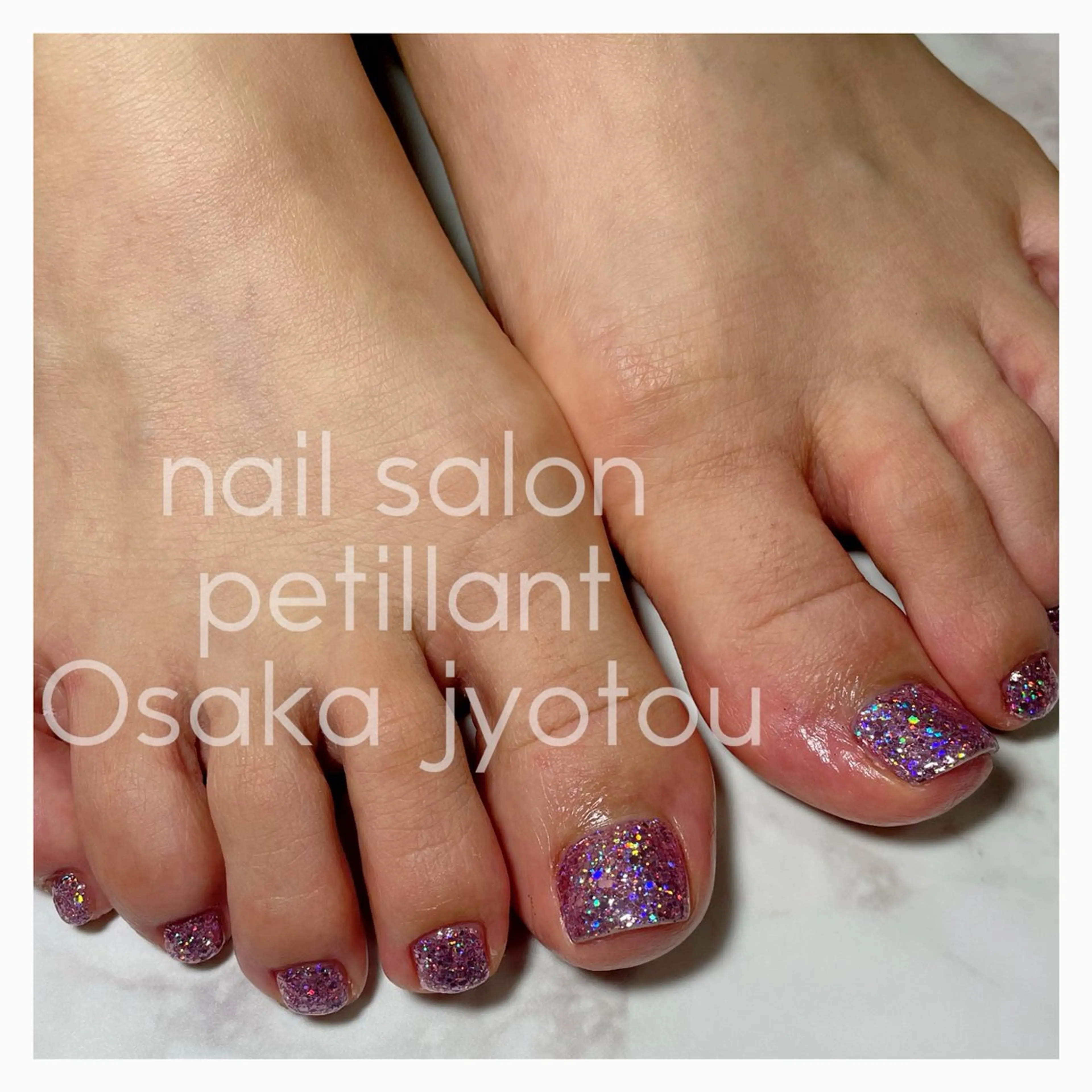 ネイル フットネイル キラキラネイル 韓国ネイル ラメ(グリッター) nail salon petillantのネイルデザイン