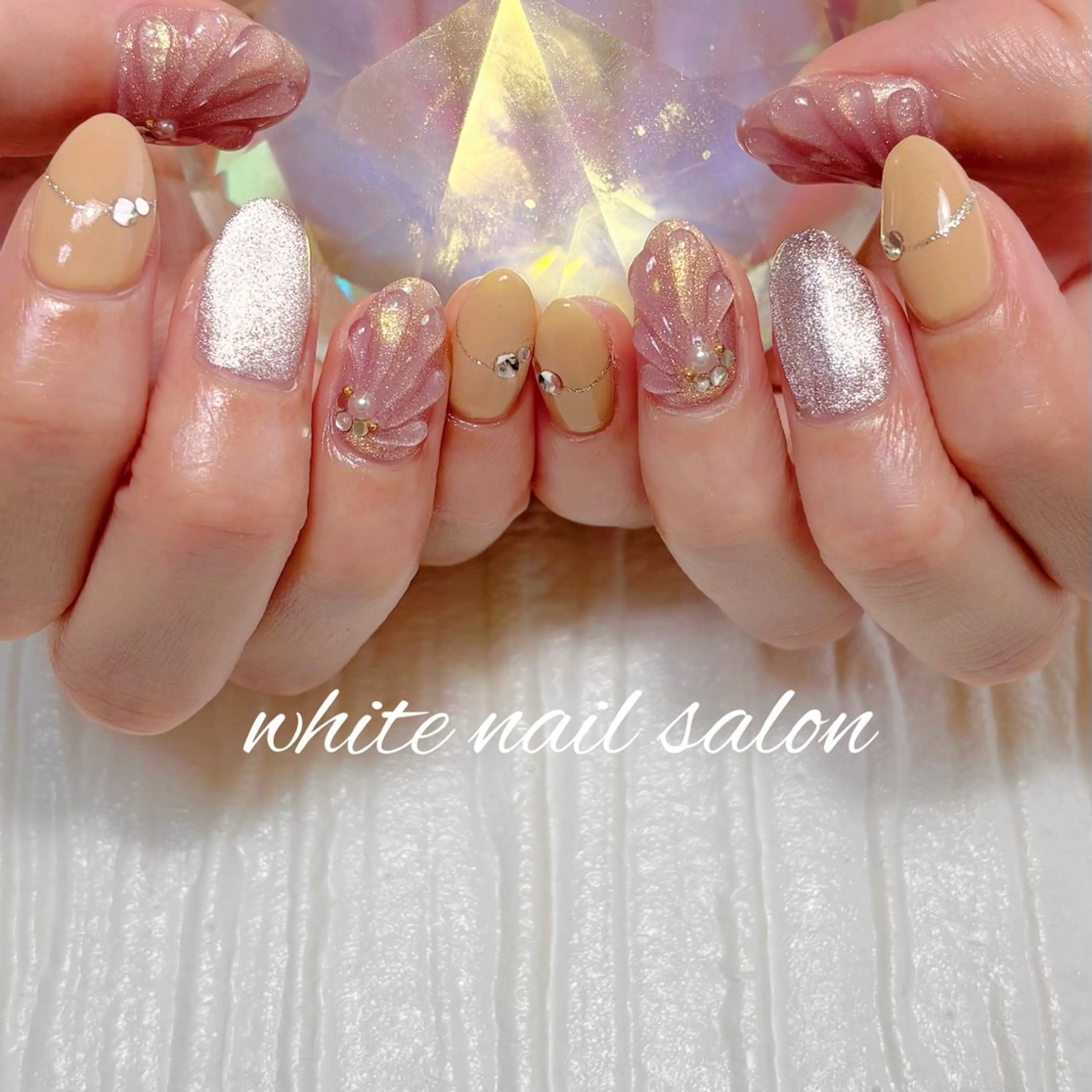 ネイル フットネイル ラメ(グリッター) ハンドネイル white nail salonのネイルデザイン