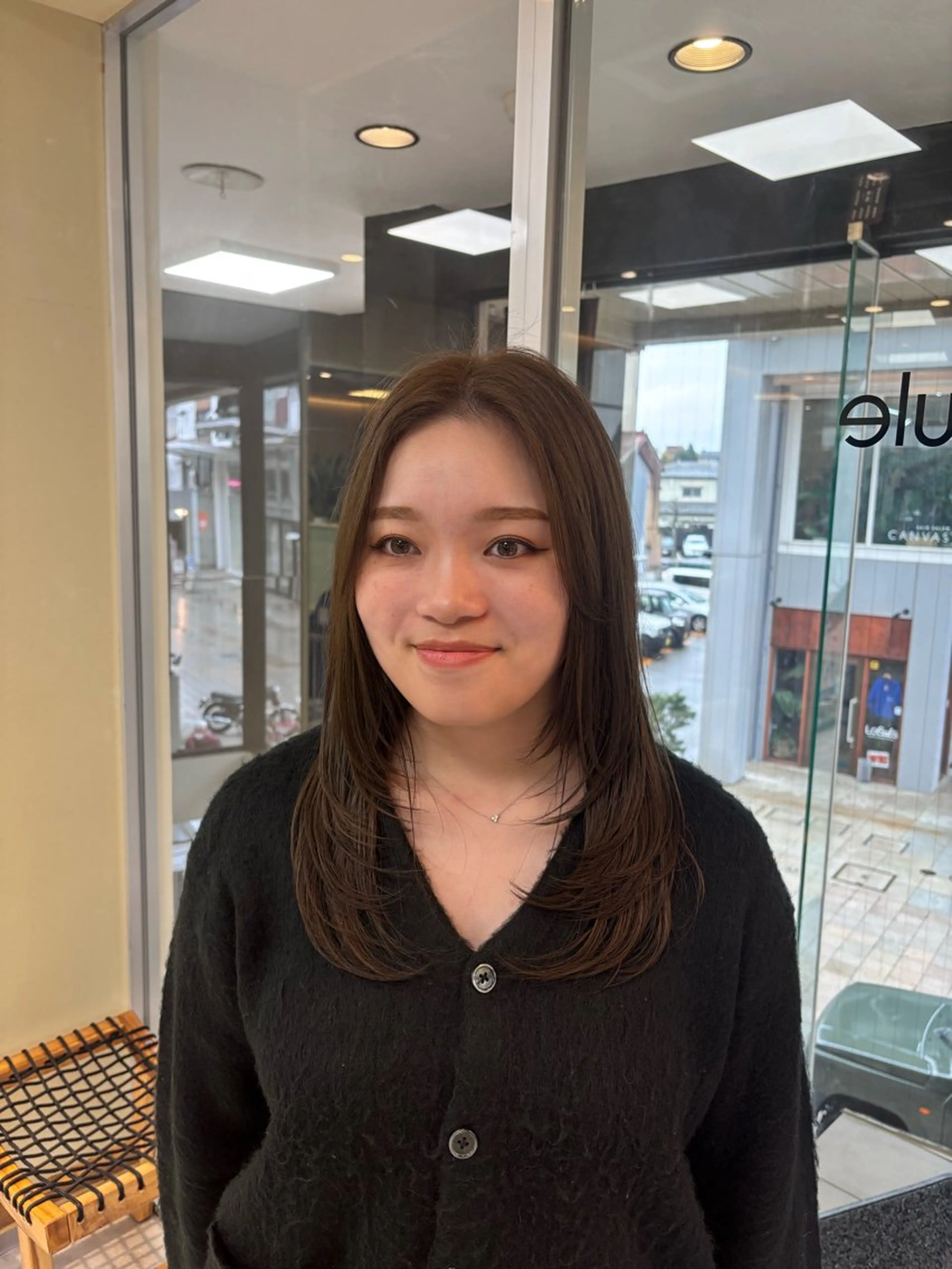 セミロング カラー カット ヘアカラー 竹田 佳奈のヘアスタイル