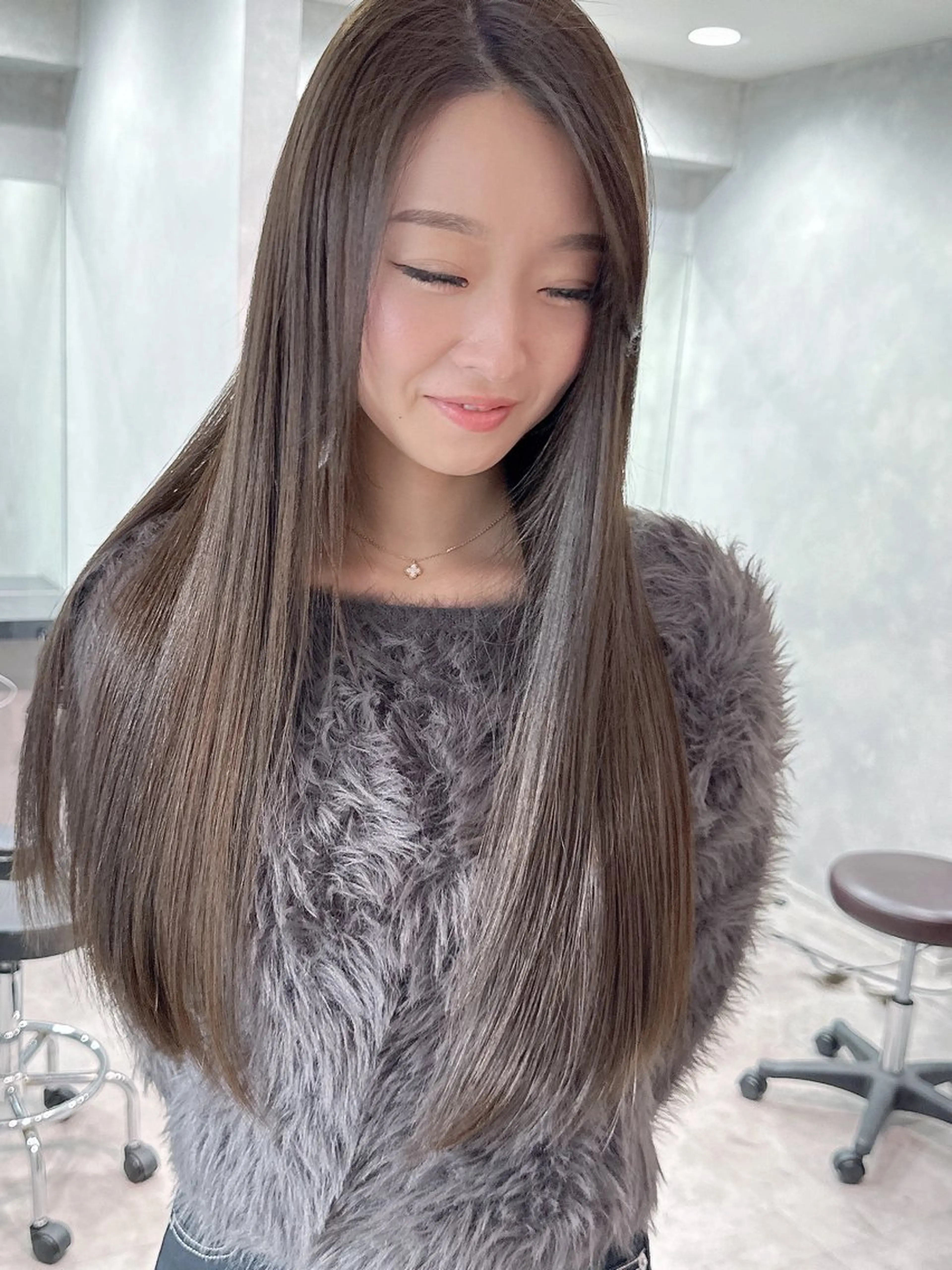 ロング 伸ばしかけ 髪質改善 ロング 縮毛矯正 トリートメント 縮毛矯正 トリートメント LUANA/千種 竹内康のヘアスタイル