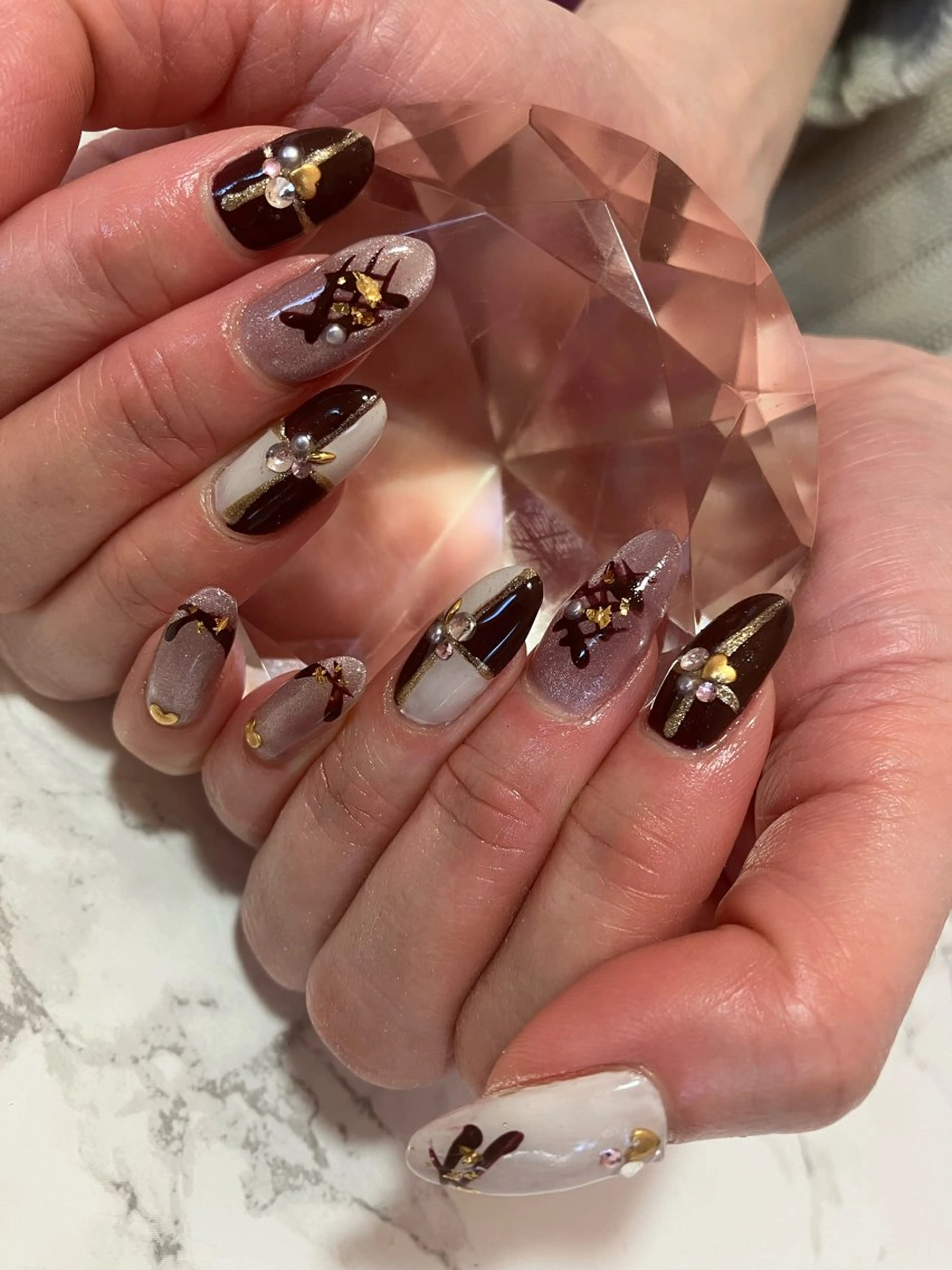 ネイル バレンタイン ハンドネイル auladenail アウラデネイルのネイルデザイン