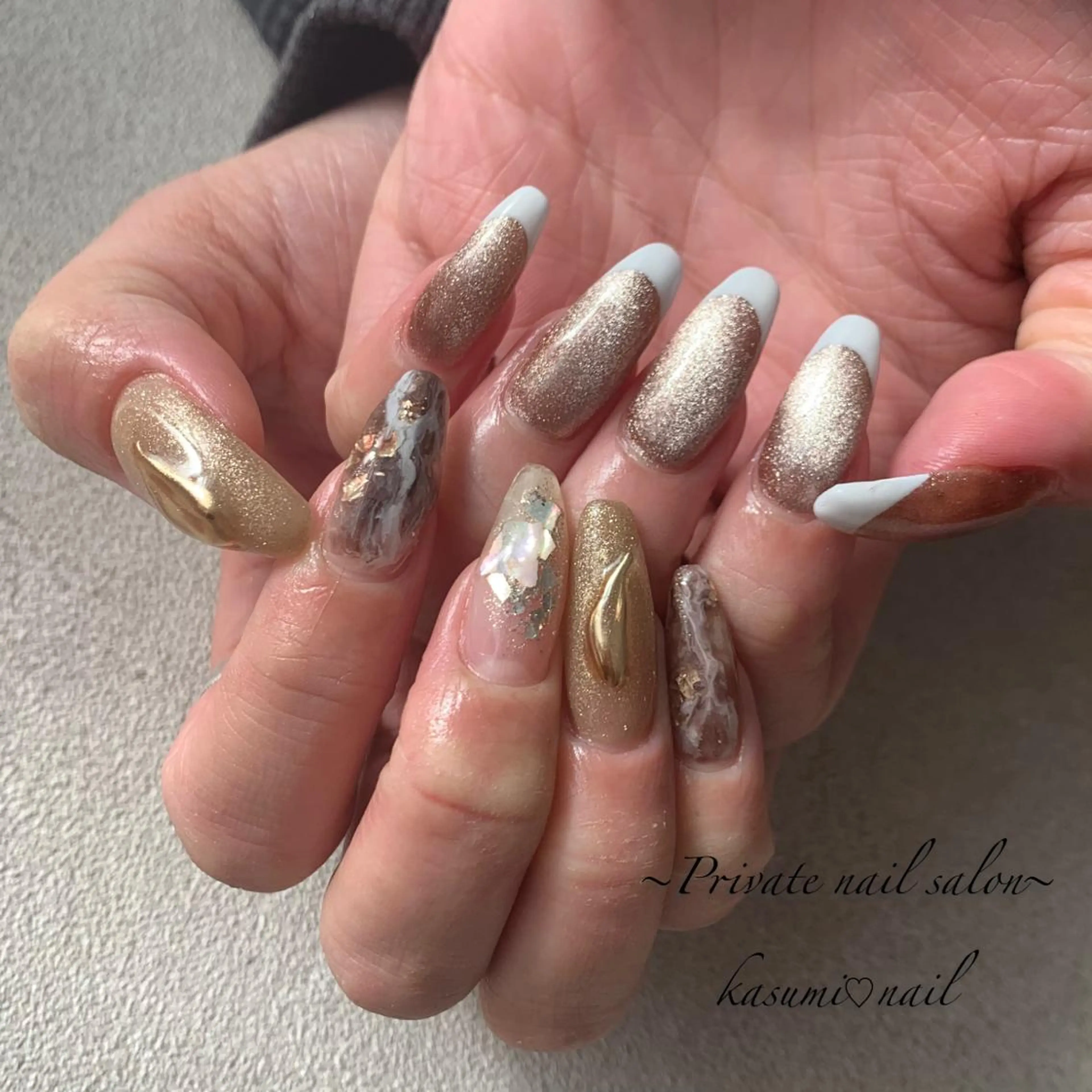 ネイル マグネットネイル ミラーネイル ニュアンスネイル 春ネイル KASUMI♡ Nailのネイルデザイン