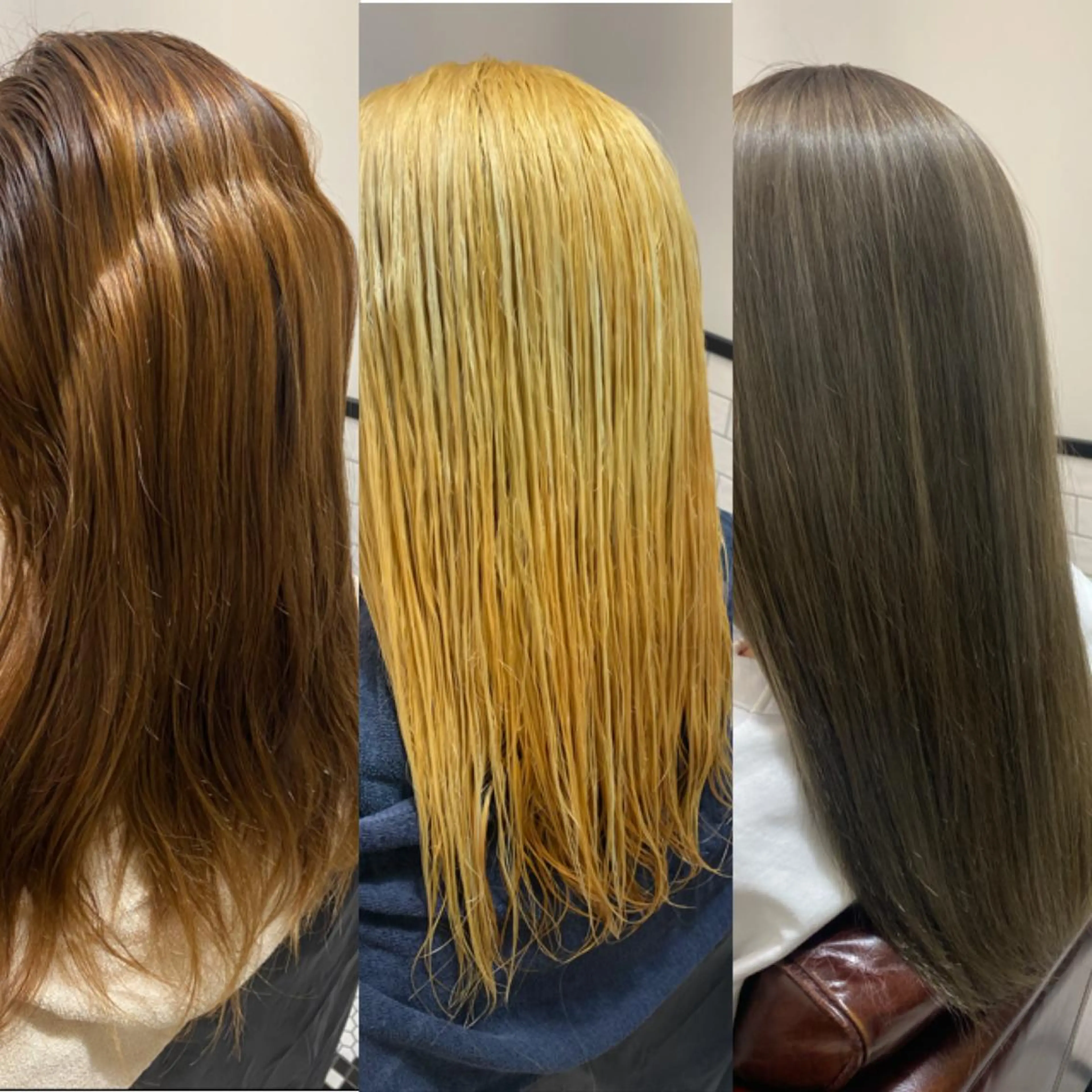 ロング カラー ブリーチ グレージュ ハイトーンカラー 透明感/縮毛/ボブ CHIHIROのヘアスタイル