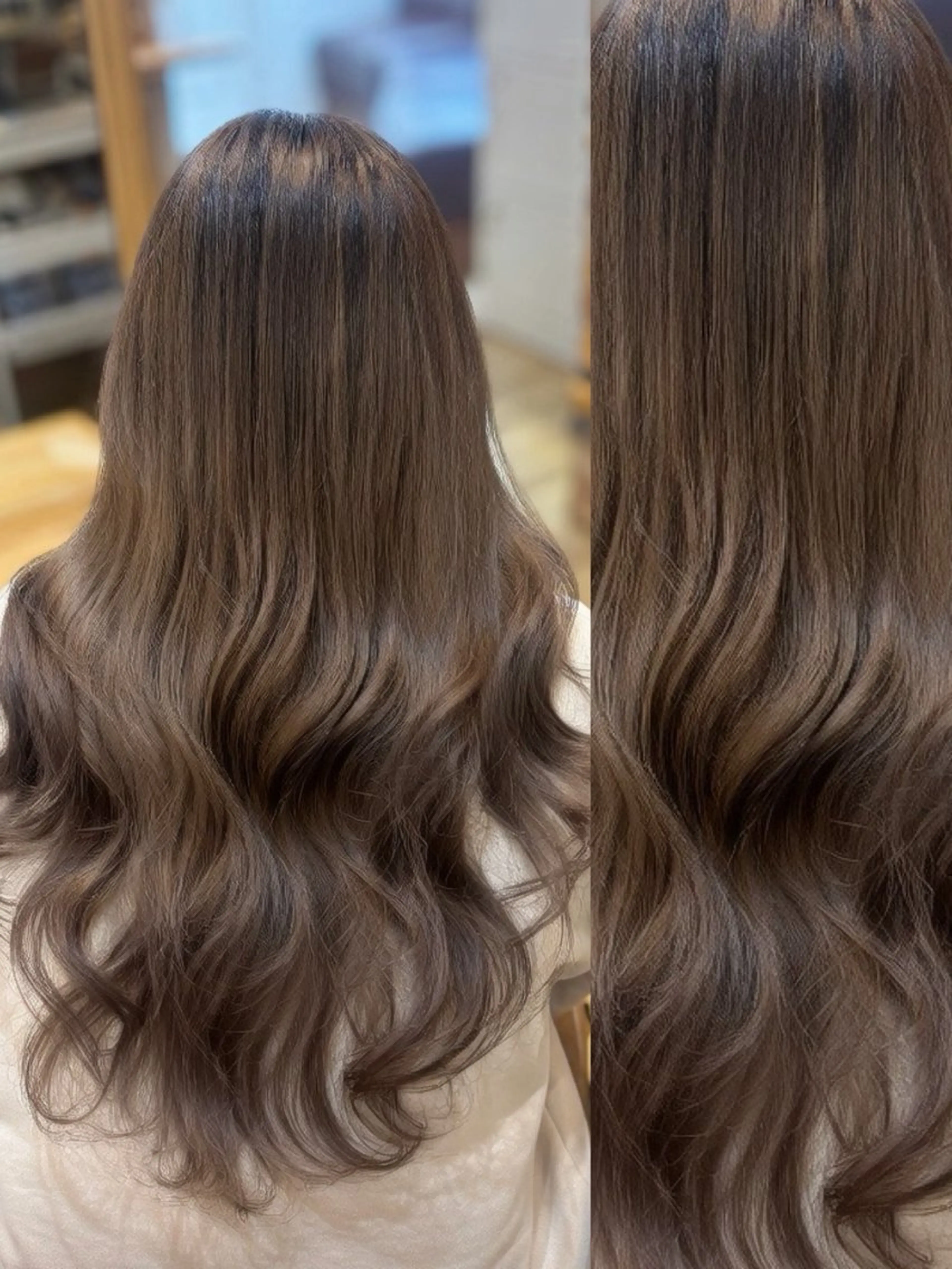 ロング カラー ヘアカラー トリートメント 👑髪質改善wカラー /ハイトーン/アユカのヘアスタイル