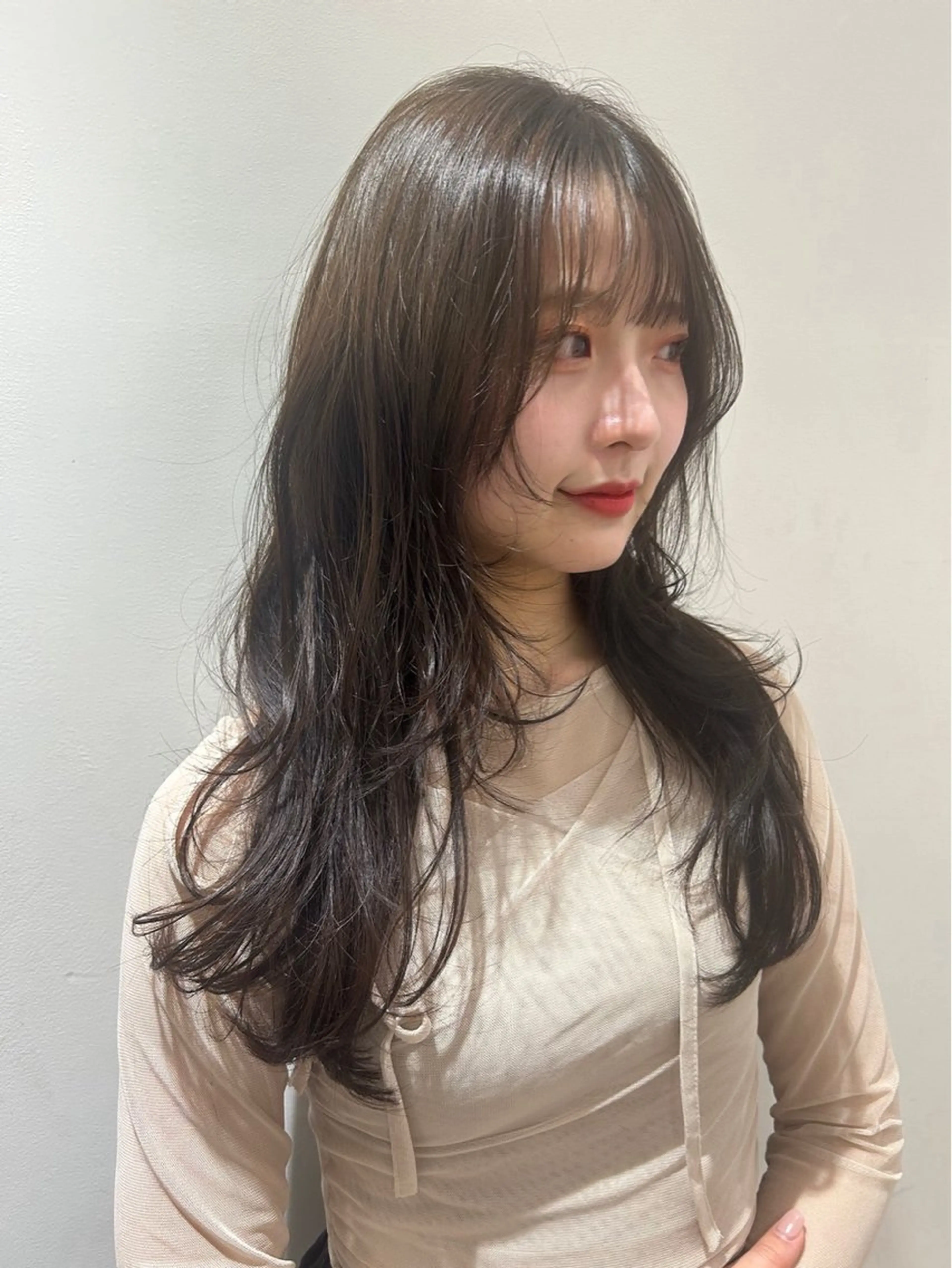 セミロング カラー ブラウンカラー オリーブブラウン ヘアカラー 🫧透明感カラー/ 青山瑞季🫧のヘアスタイル