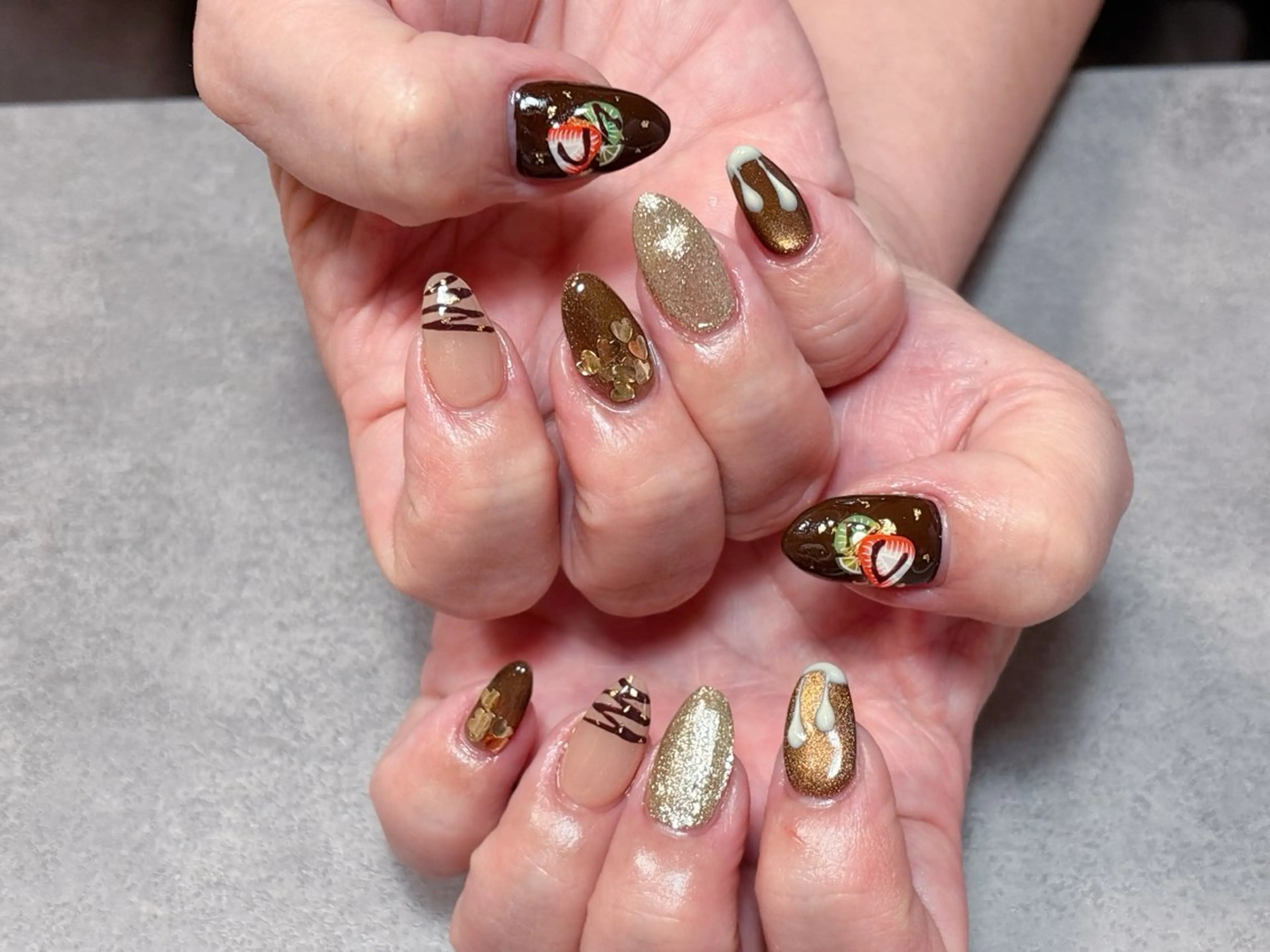 ネイル アートネイル ハート マグネットネイル リボン バレンタイン ゆ か_Nails💫のネイルデザイン