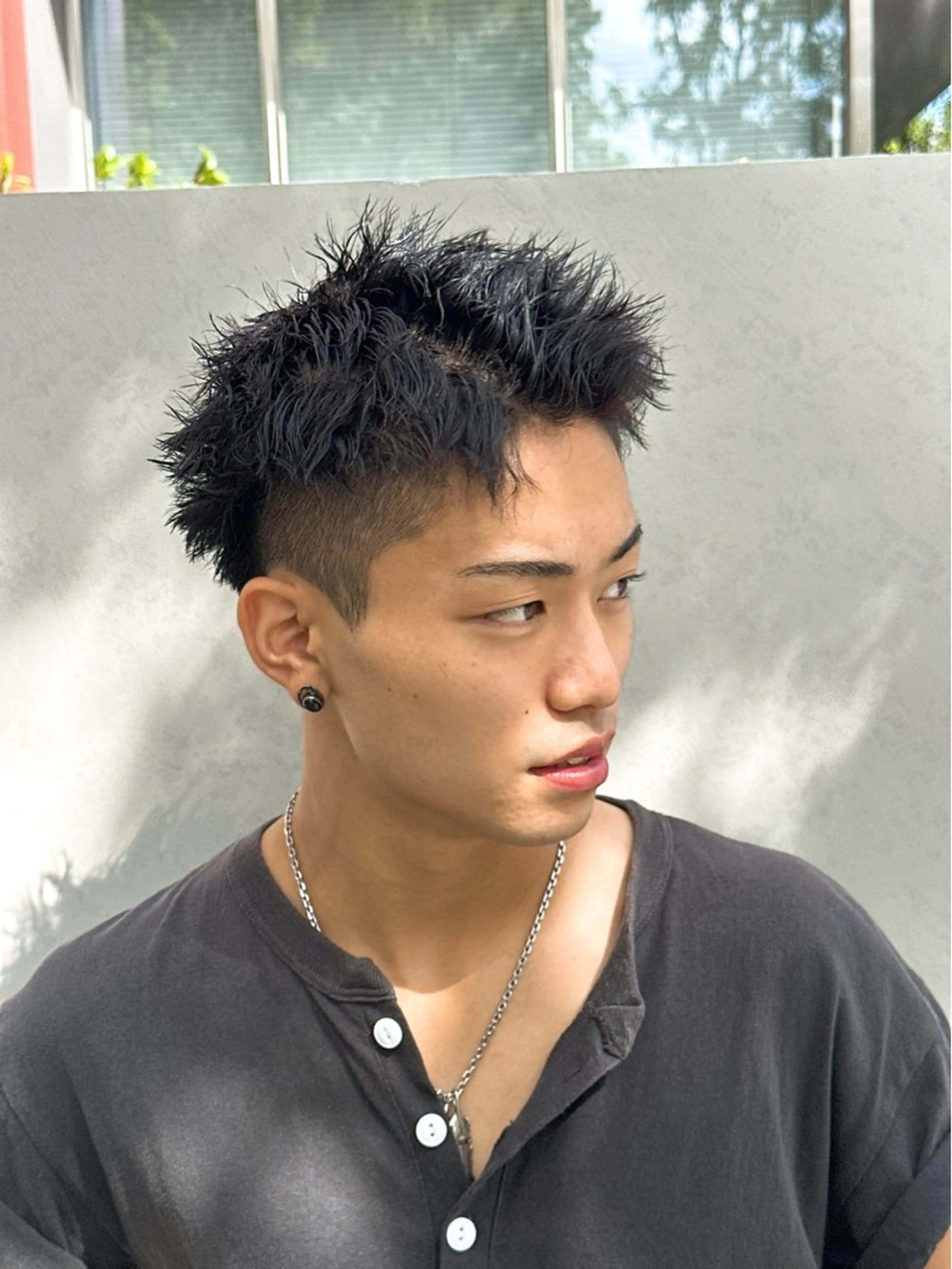 ショート パーマ メンズ スパイキー/ ピンパーマ/緑川雄也のヘアスタイル