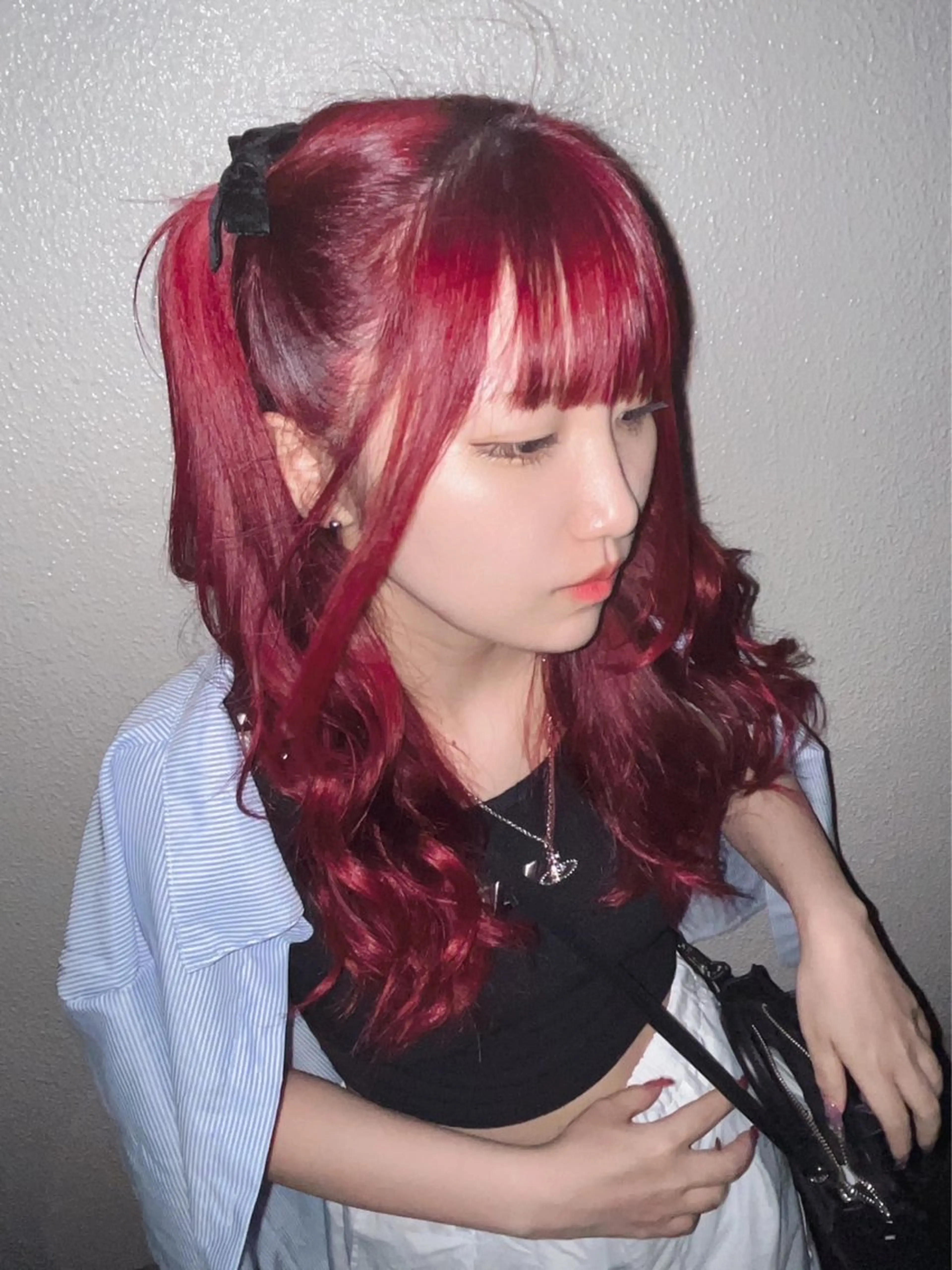 ロング カラー ブリーチ ハイトーンカラー レッドカラー ヘアカラー 🫧Ameri🫧 JILLSTUDIOのヘアスタイル