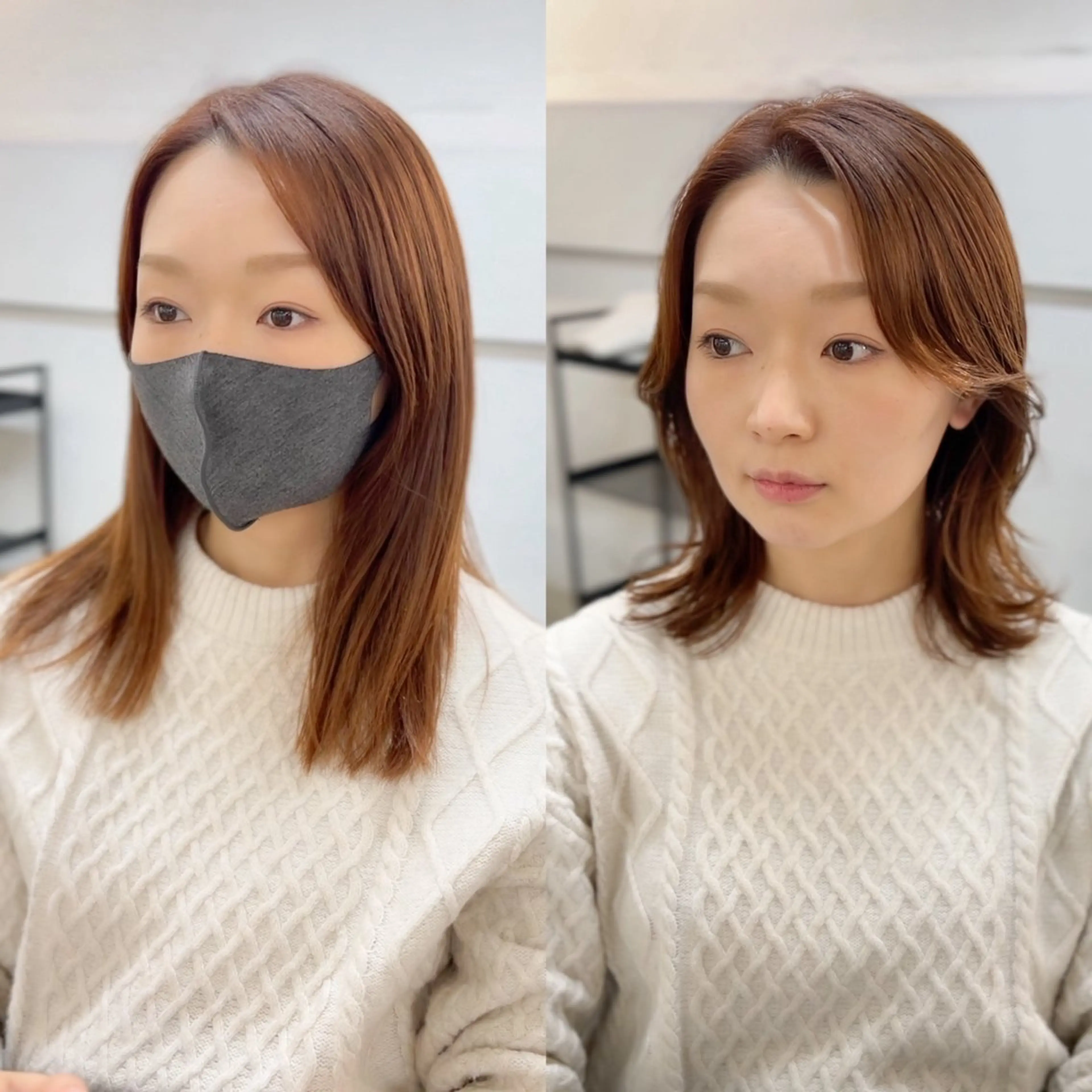 ミディアム パーマ ミディアムパーマ くびれヘア 韓国風ヘア カット パーマ トリートメント レイヤーカットのプロ 大人ヘア宮森貴志のヘアスタイル