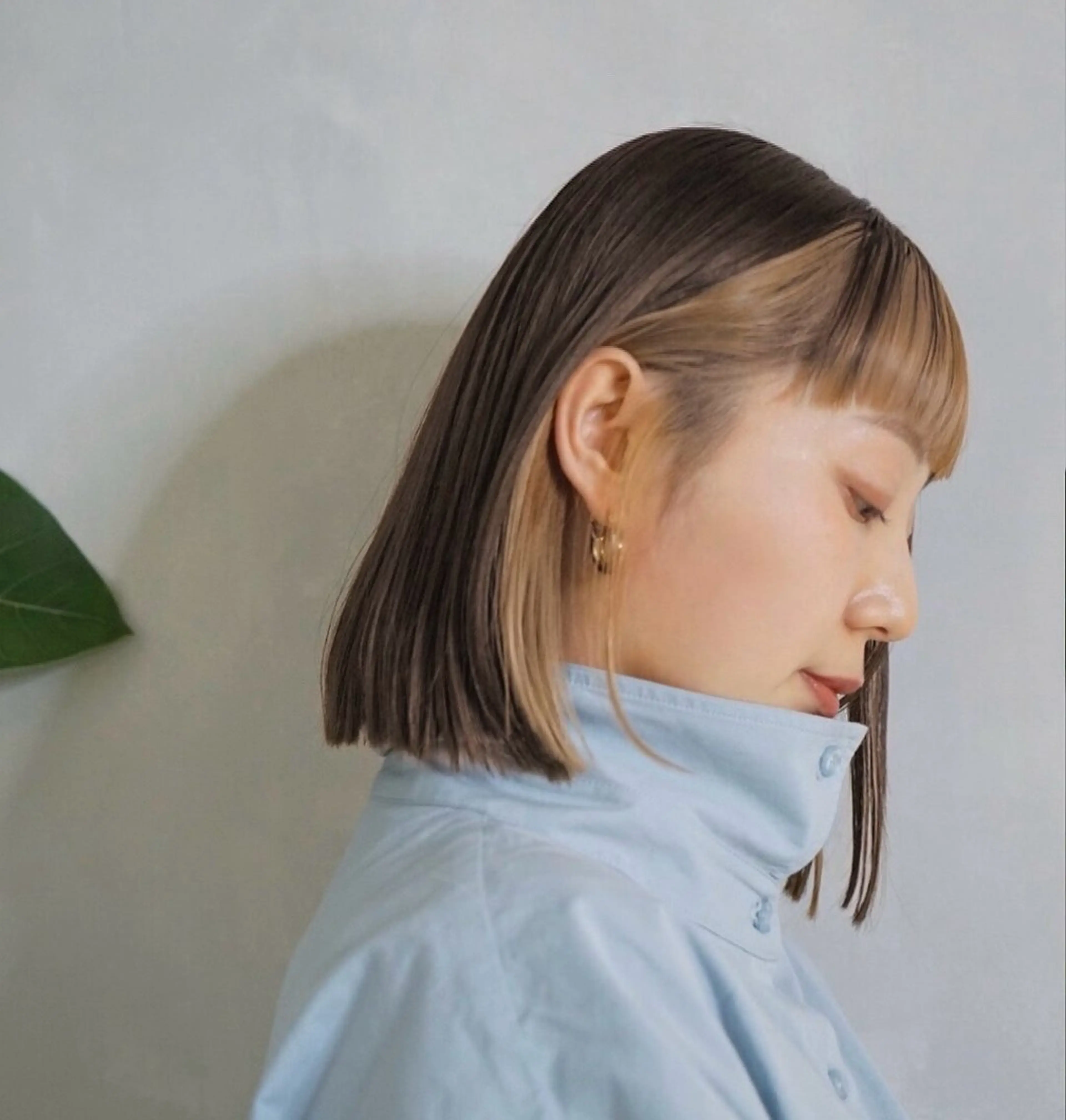 ミディアム カット ヘアカラー トリートメント カット特化 /BLUET/新宿のヘアスタイル