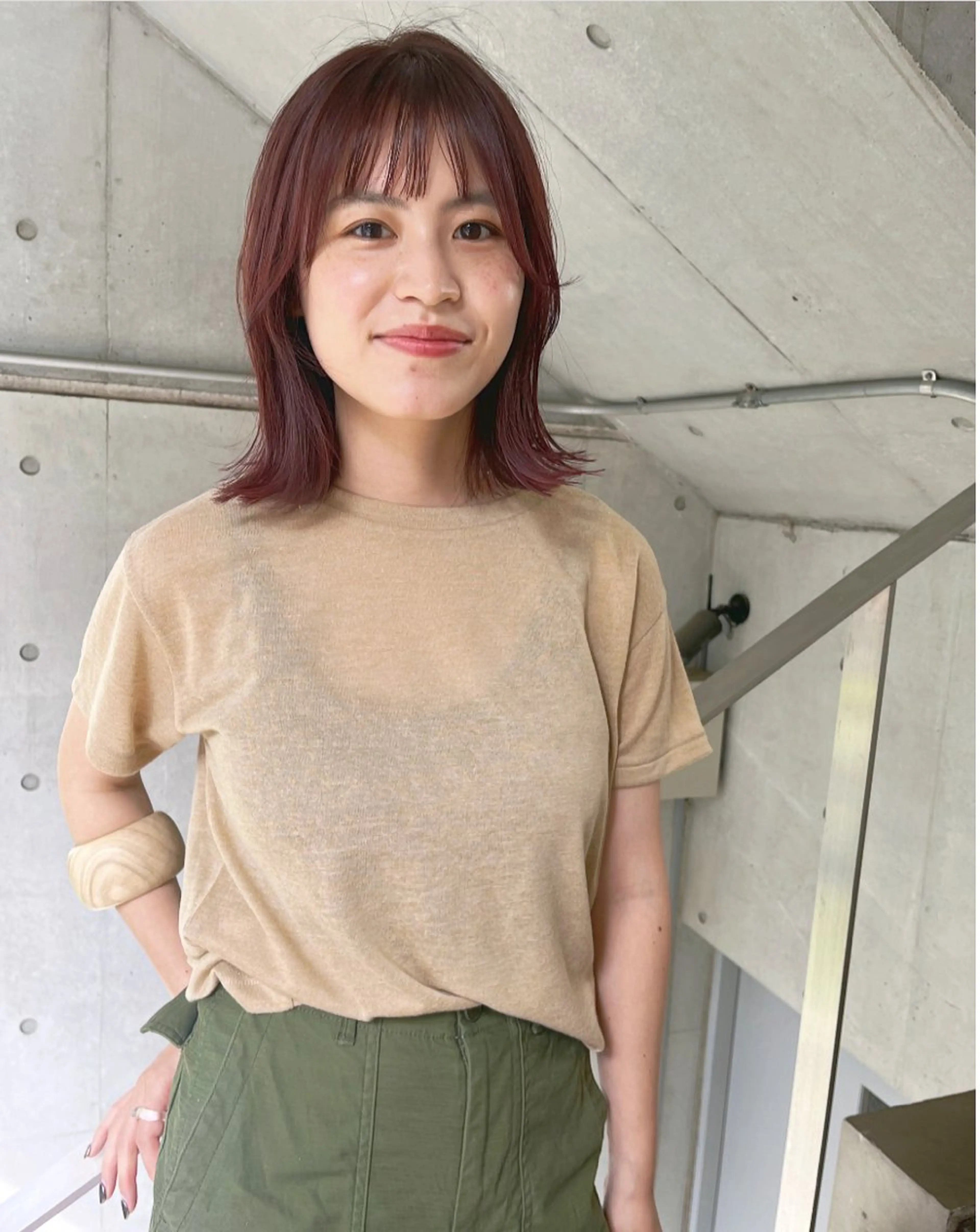 ミディアム カラー ブリーチ ブリーチなしカラー ピンクカラー 暖色カラー/ピンク カラー/HARUKAのヘアスタイル