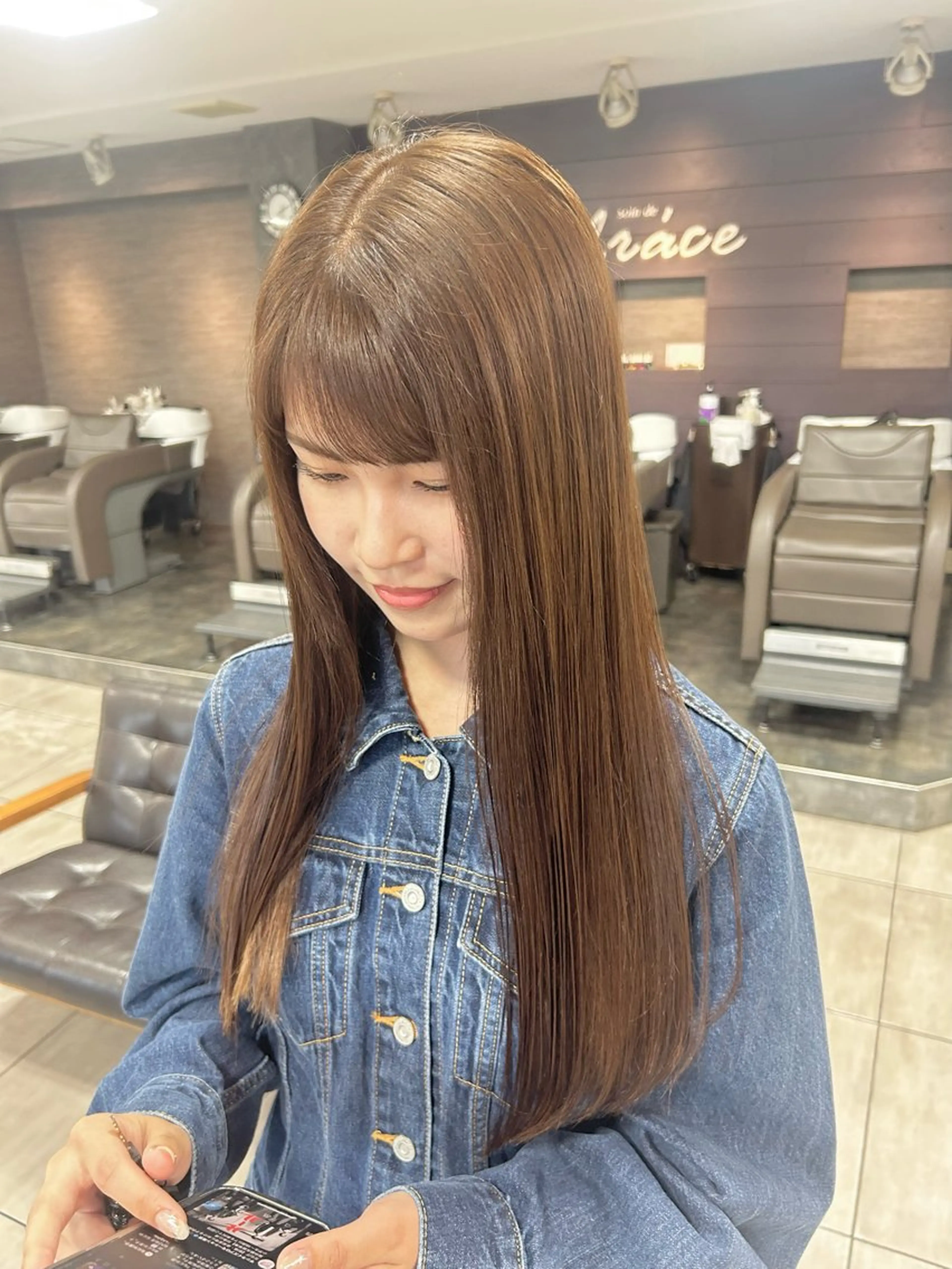 ロング 縮毛矯正 カット ヘアカラー 🫧艶髪カラー🫧 森本くるみのヘアスタイル