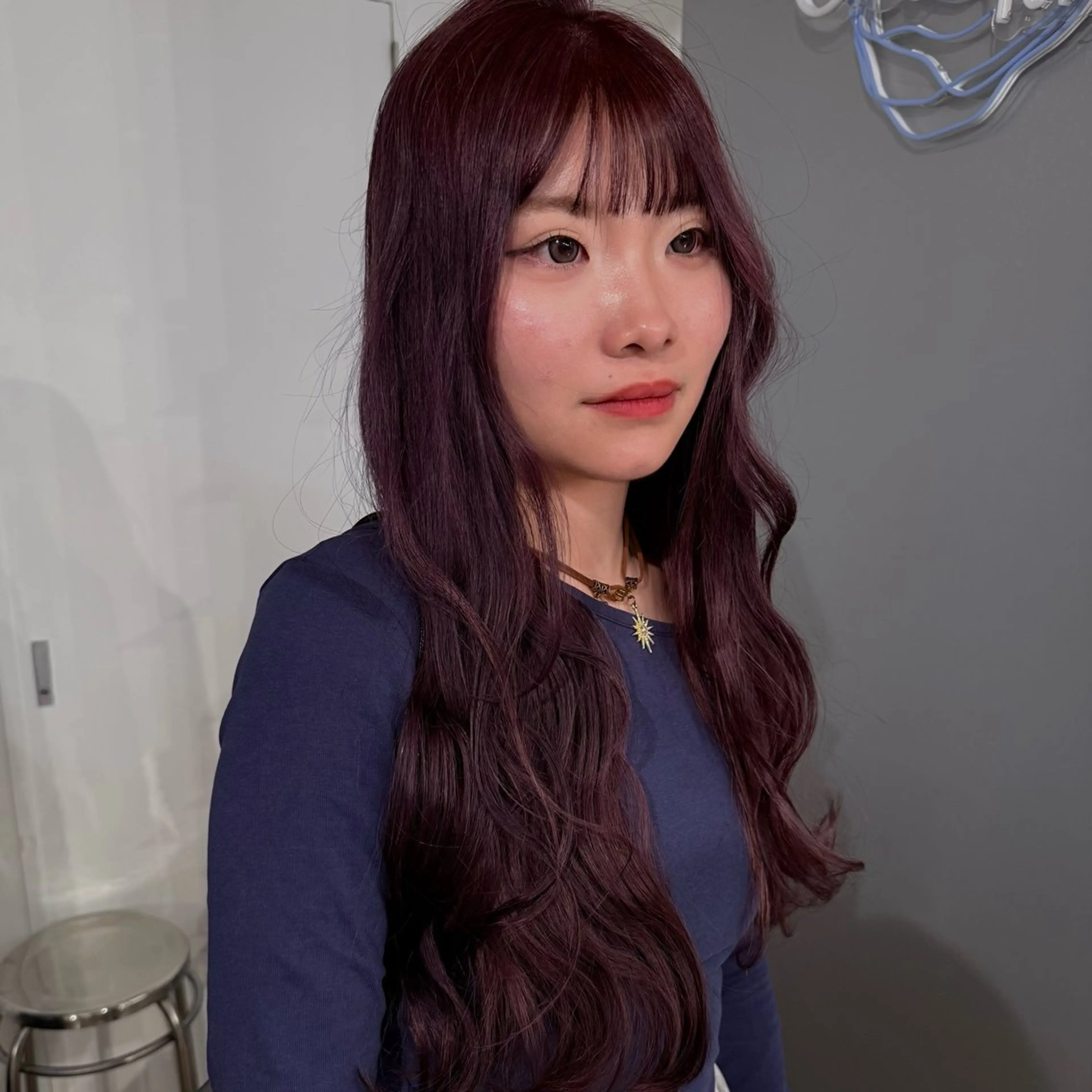 ロング カラー ブリーチ ラベンダーカラー ブリーチなしカラー ヘアカラー ヒマリ cashel渋谷のヘアスタイル