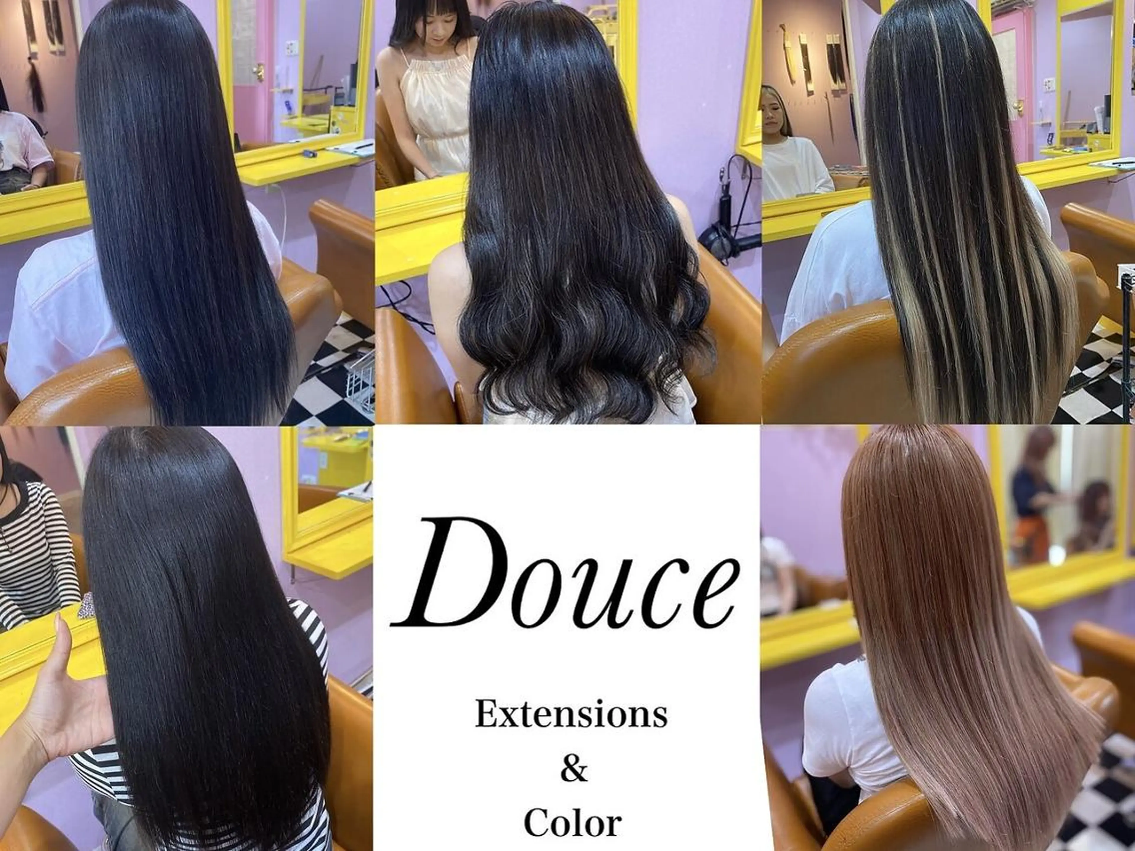 ロング ヘアアレンジ カラー アディクシーカラー バレイヤージュ ブリーチ イルミナカラー パープルカラー エクステ/TARKY 編み込みエクステのヘアスタイル
