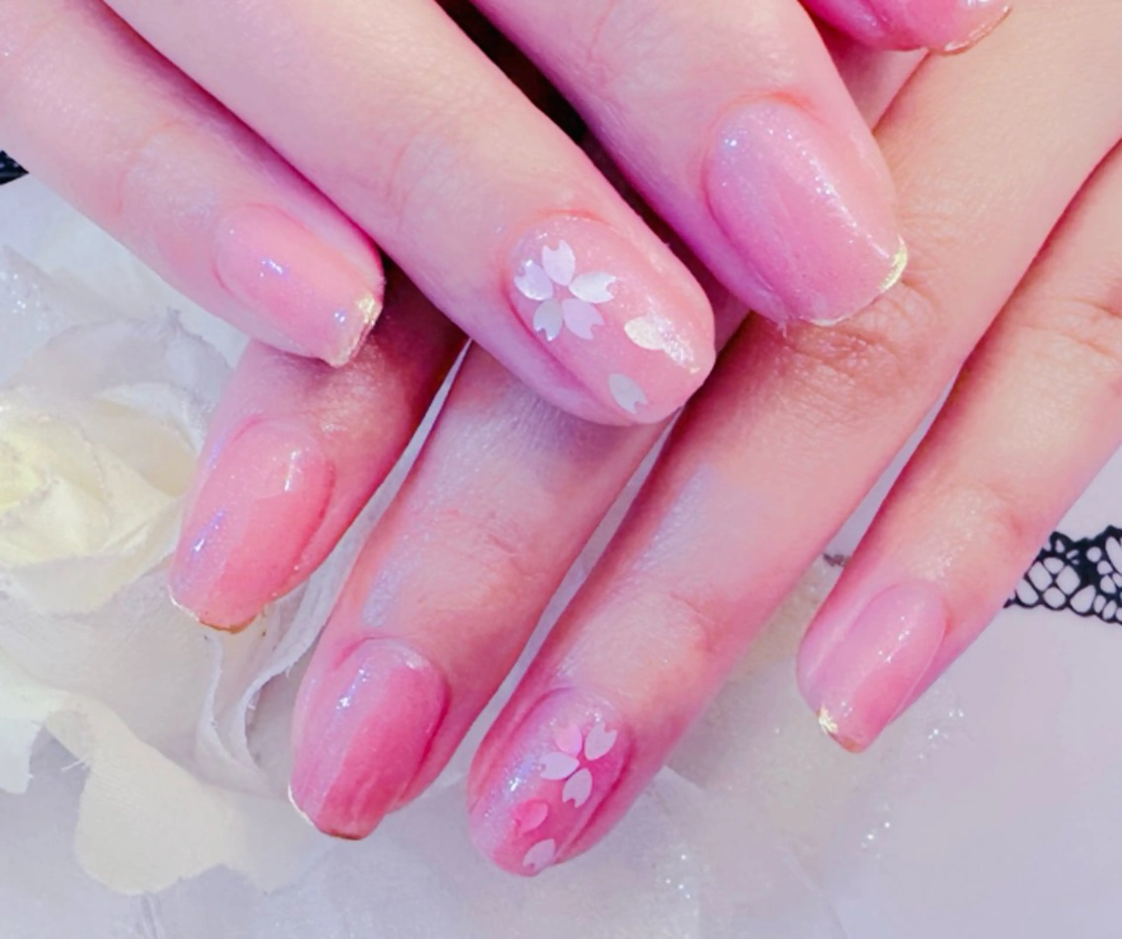 ネイル チークネイル 桜ネイル 長さ出し フットネイル フレンチネイル LUCIA(ルシア）所属・LUCIA 南柏ネイルサロンのネイルデザイン