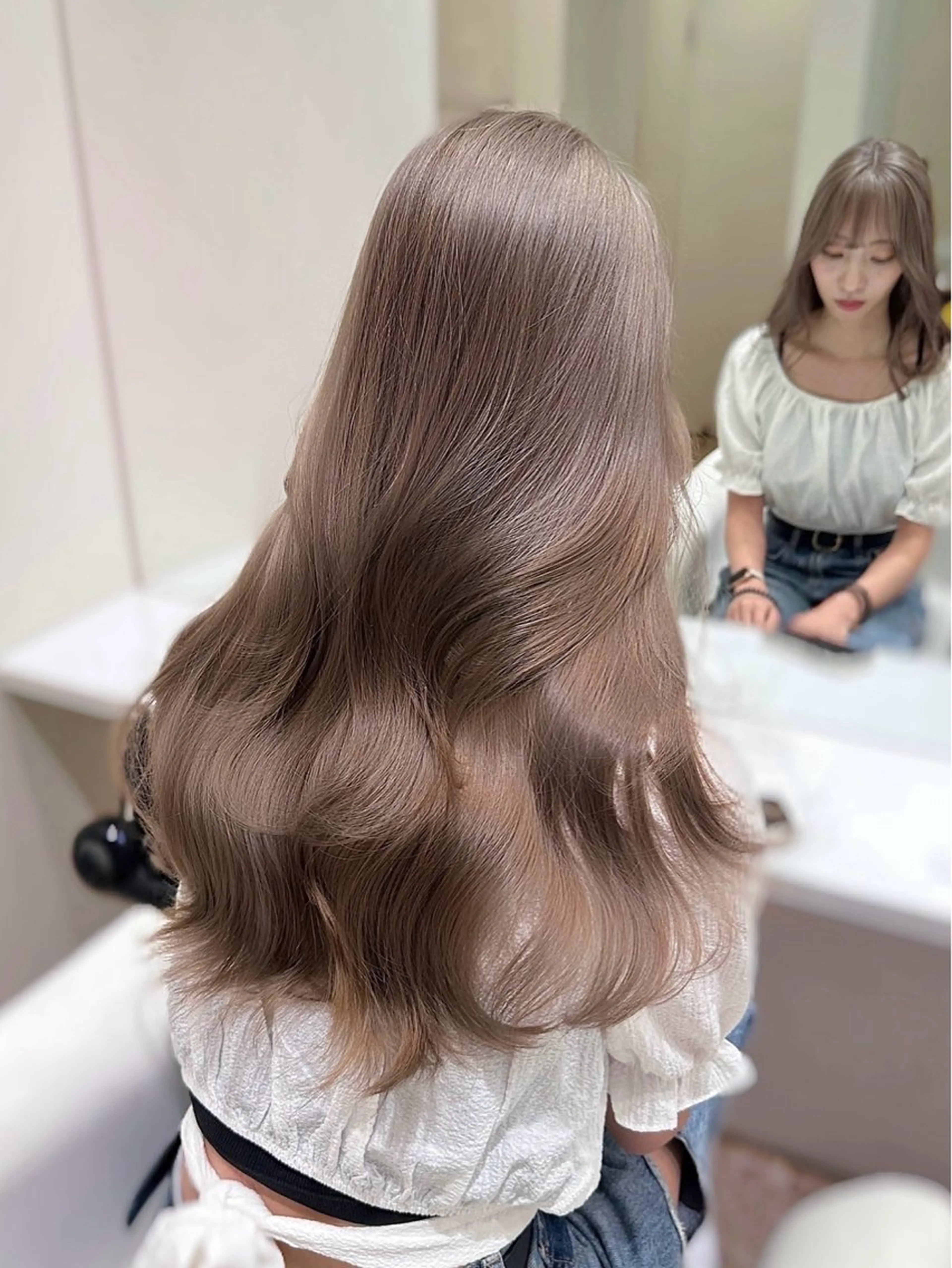 ロング カラー オリーブ/赤み消し 透明感/Akaneのヘアスタイル