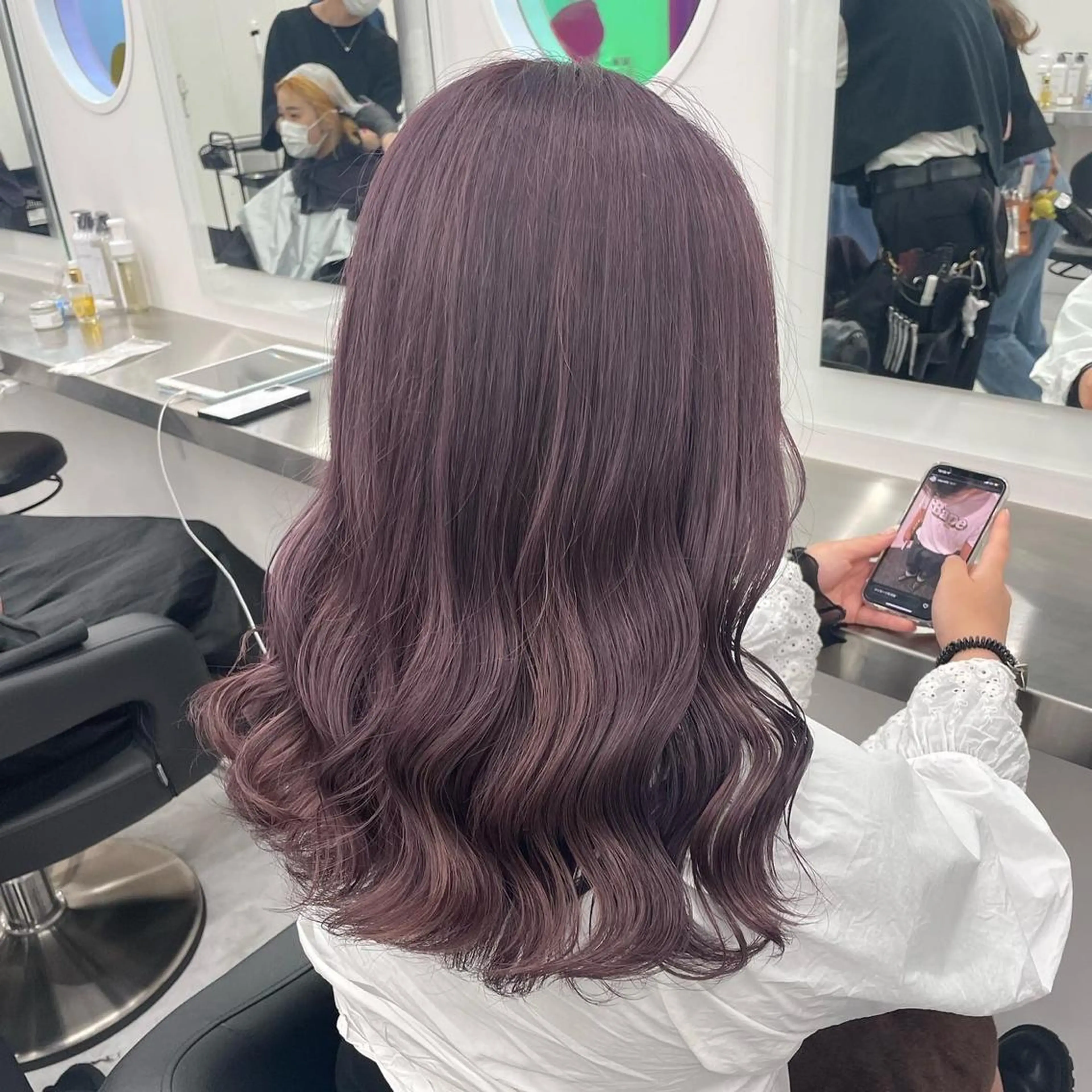 セミロング トレンドモテカラー 🩷色落ちまで可愛くのヘアスタイル