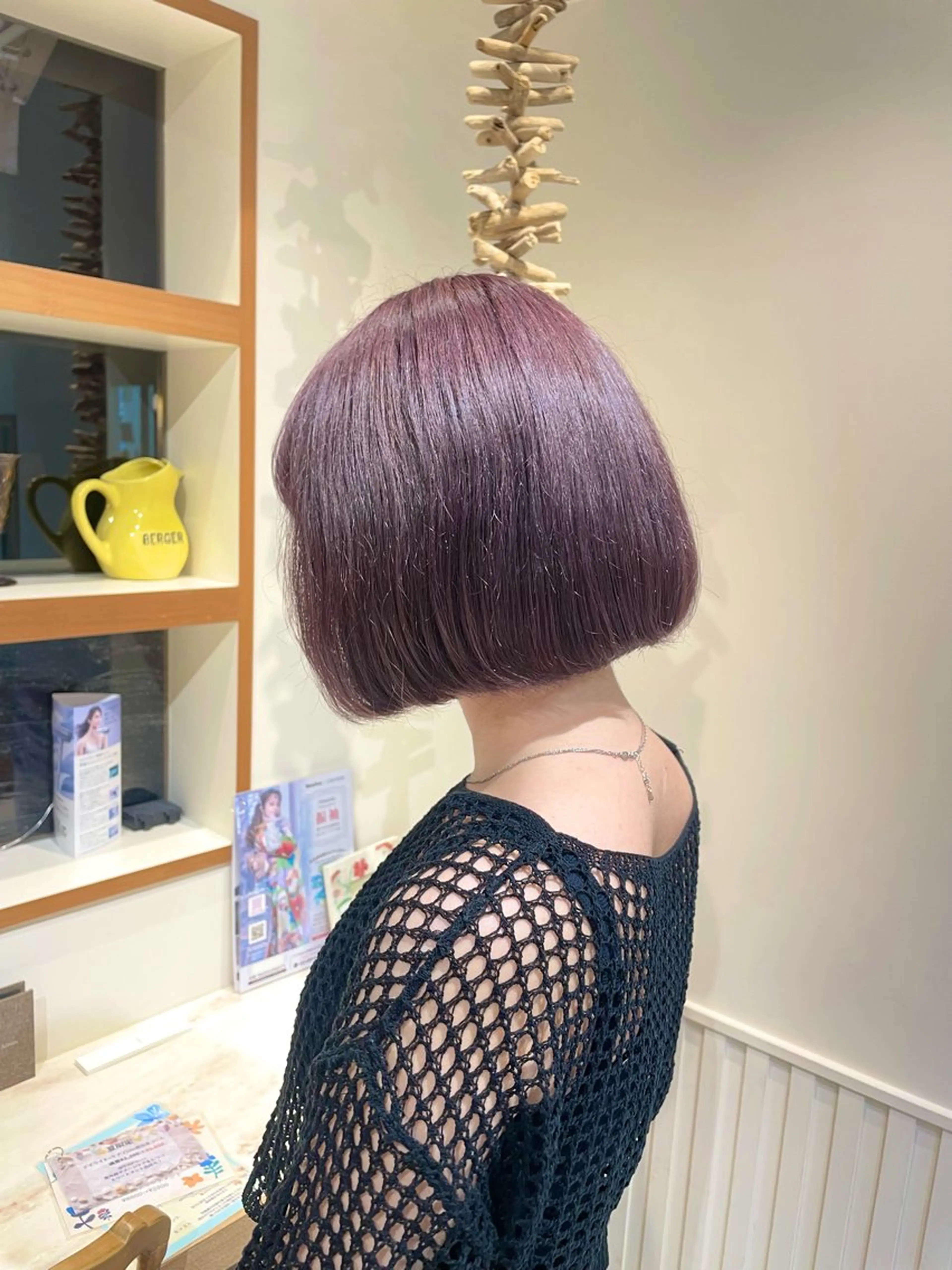 ショート カラー ブリーチ ラベンダーカラー ラベンダーグレー ウルフカット/ハイト ーン🎀mizukiのヘアスタイル