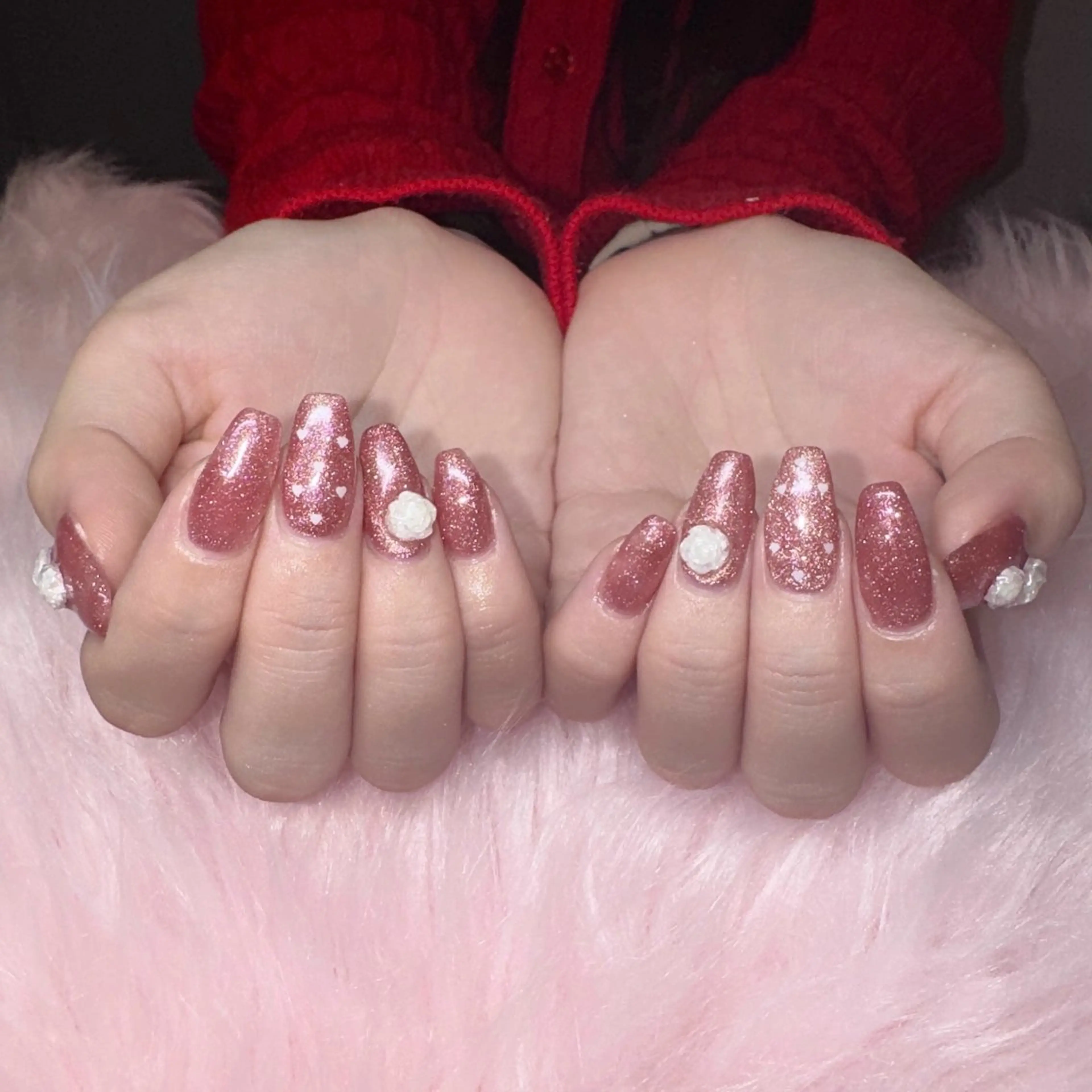 ネイル バレンタイン RIEKO🍒 ワンホン♡推しネイルのネイルデザイン