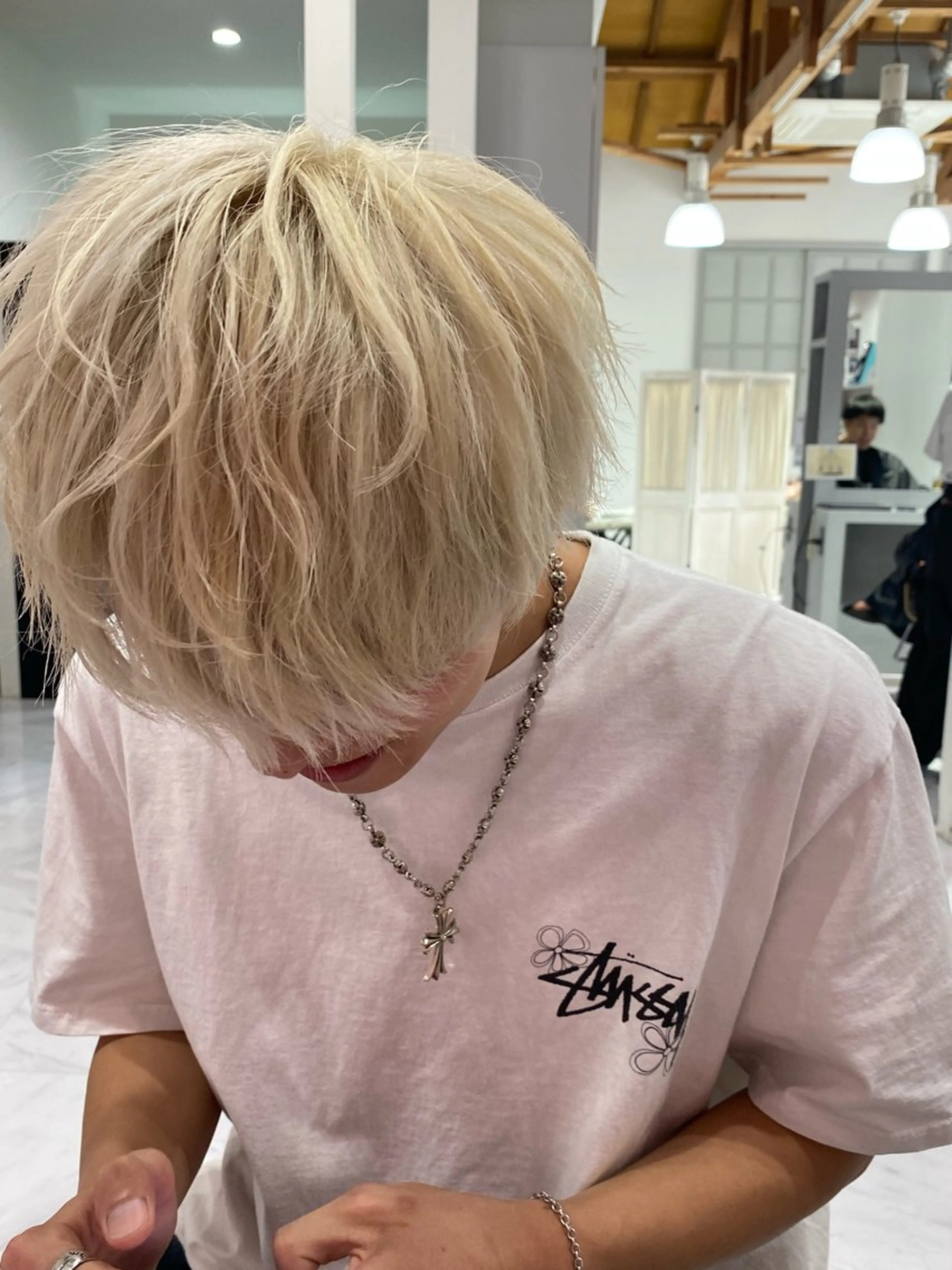 カラー ブリーチ ブロンド ホワイトブロンド ヘアカラー BIANCA伊勢崎 mayaのヘアスタイル