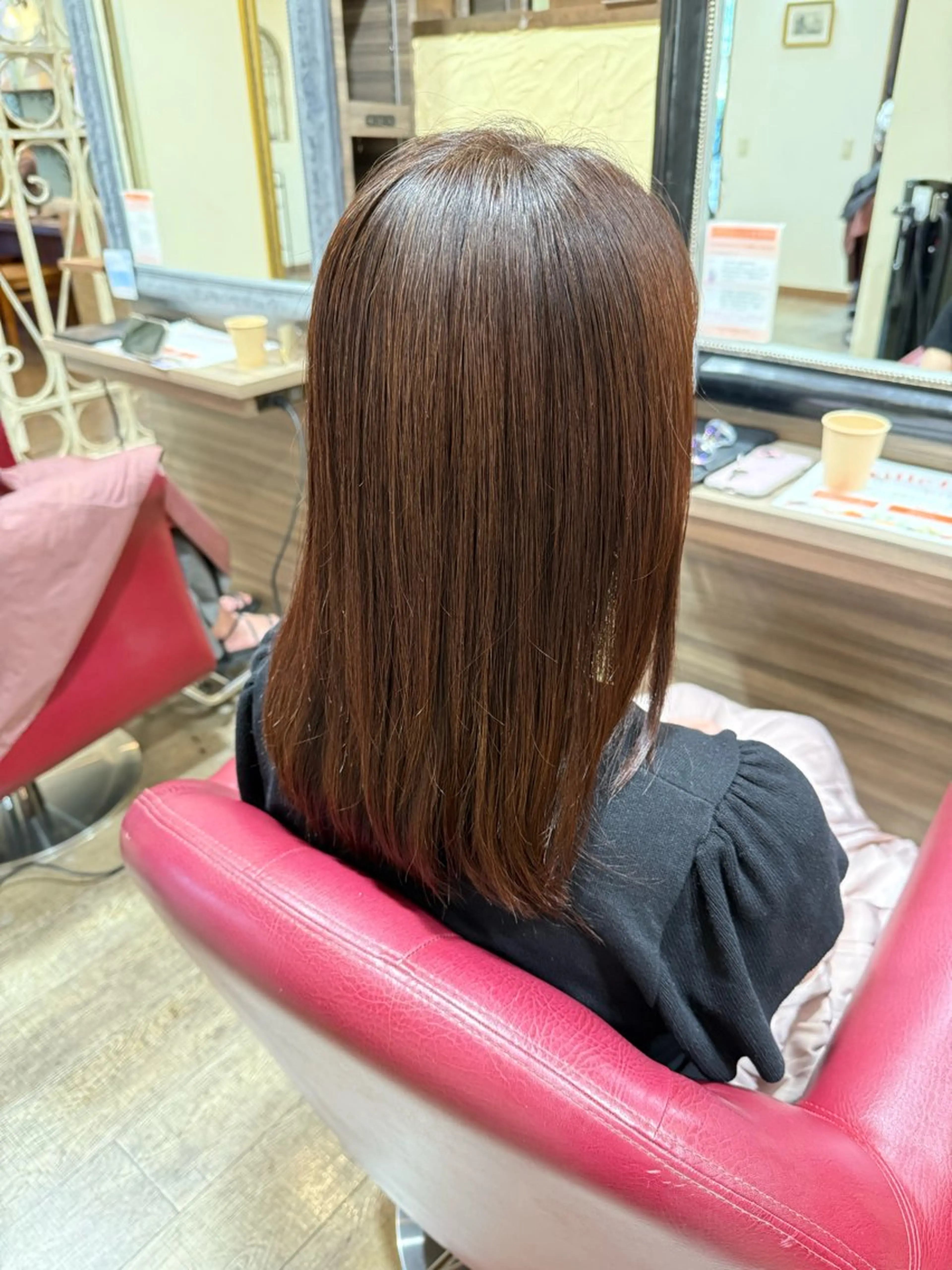 ミディアム カラー ヘアカラー 一宮　　透明感カラー 髪質改善　ヘッドスパのヘアスタイル