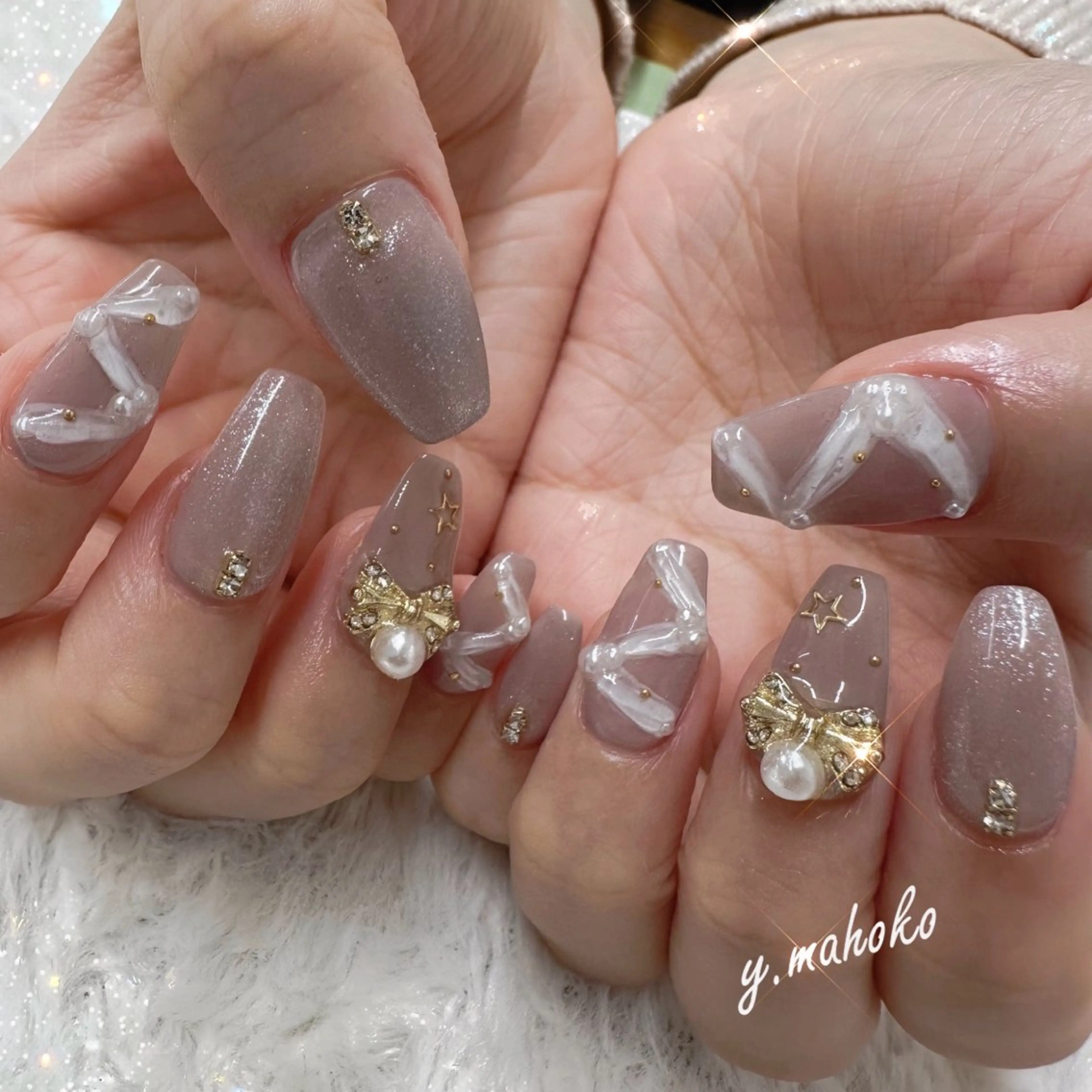 ネイル ハンドネイル パラジェル有/ 長さだし/mahoのネイルデザイン