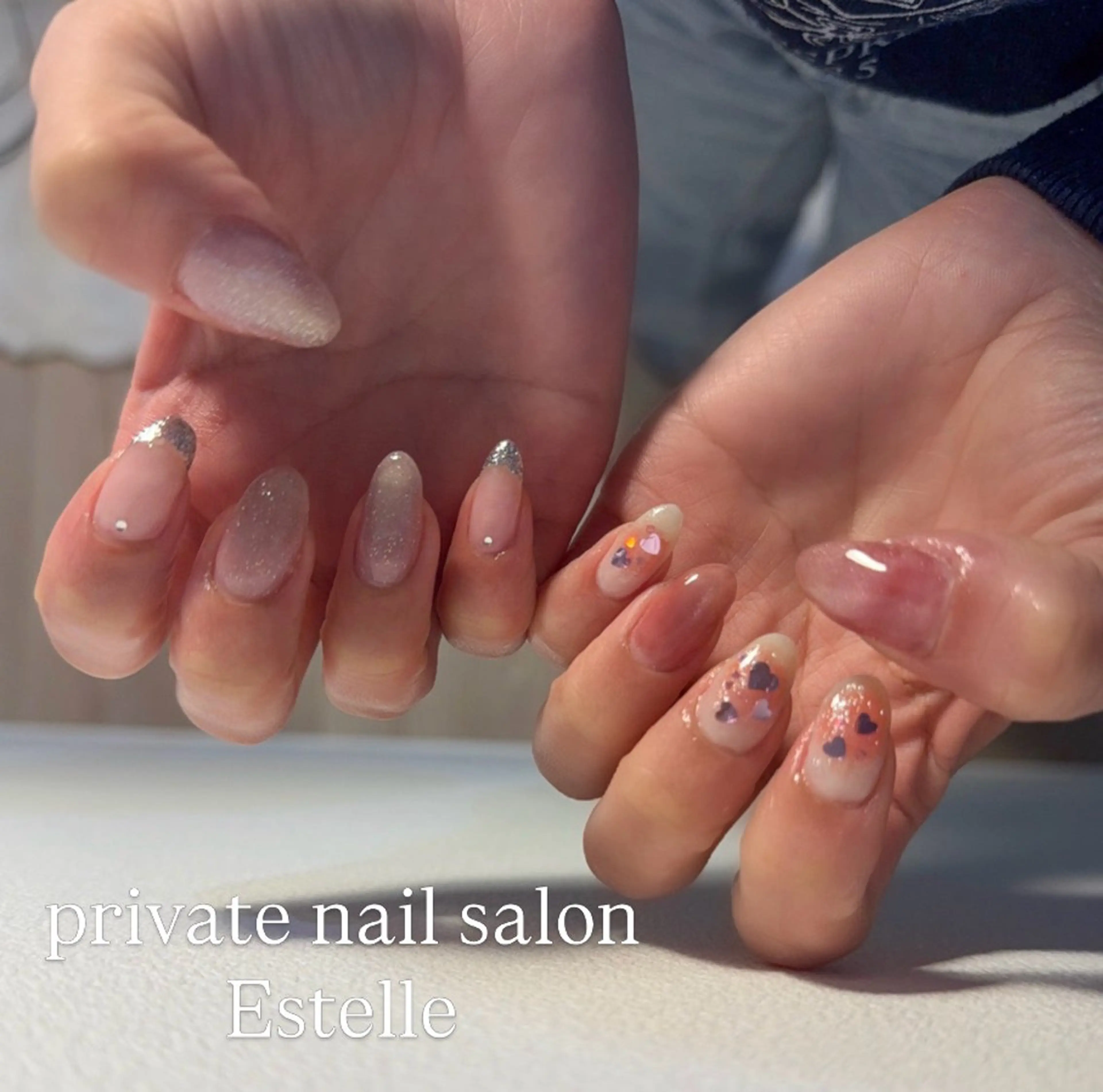 ネイル アートネイル マグネットネイル シンプルネイル ハンドネイル nail salon Estelleのネイルデザイン