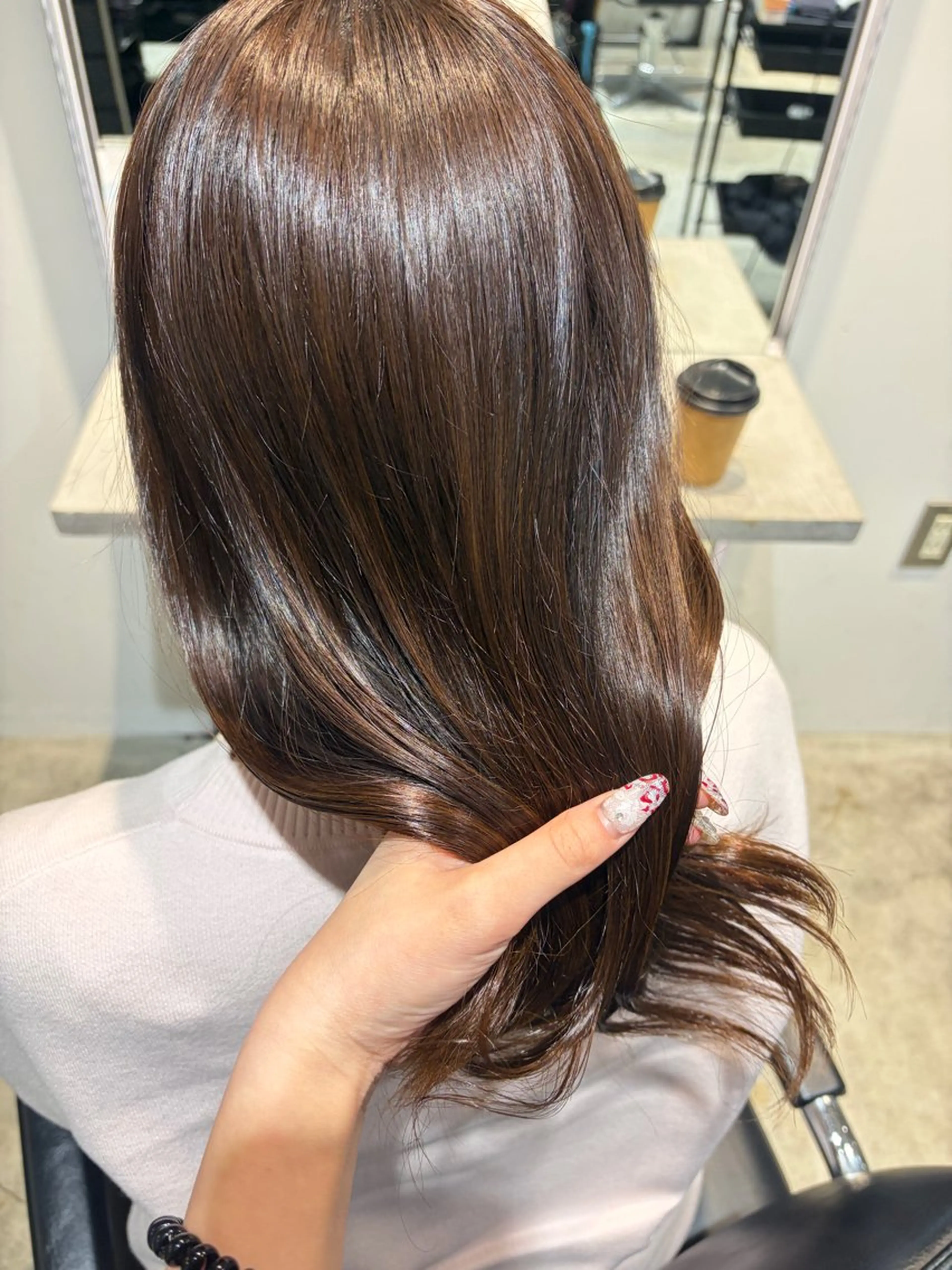 セミロング カラー ブラウンカラー ナチュラルブラウン ブリーチモデル募集中 ゆな🎀のヘアスタイル