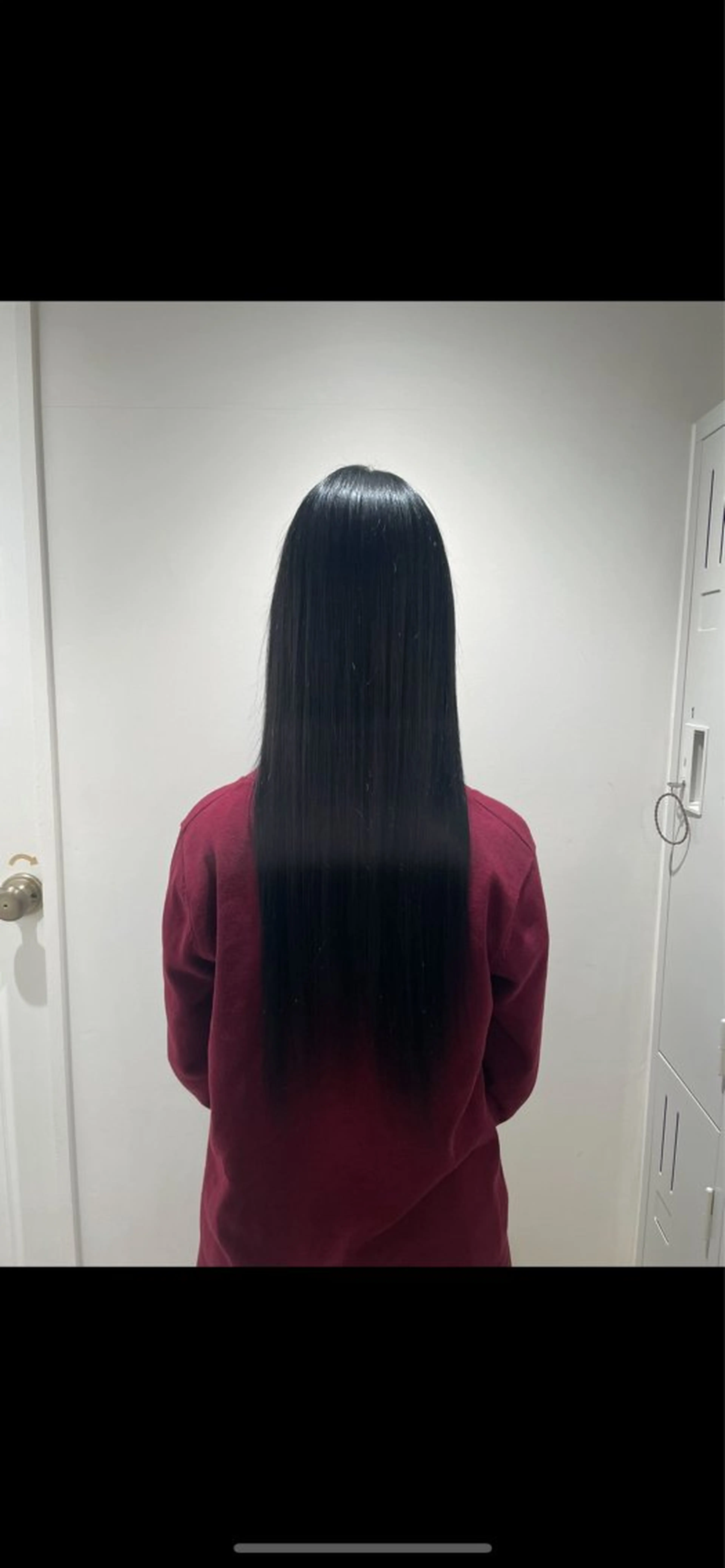 ロング カラー 黒髪 ブルーカラー ブルーブラック 髙橋 真香のヘアスタイル