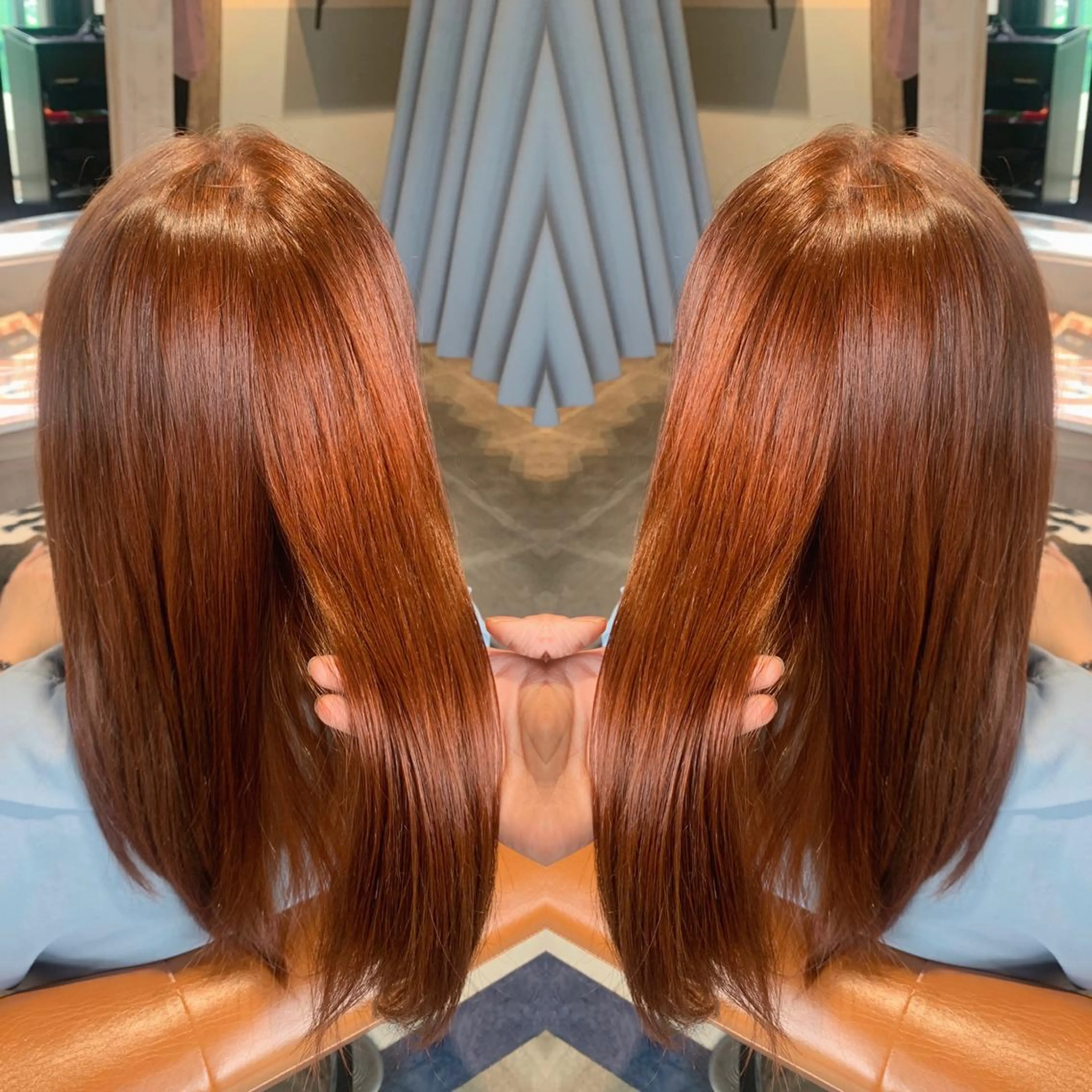 セミロング カラー 韓国🇰🇷 ✂︎hair 内田愛のヘアスタイル