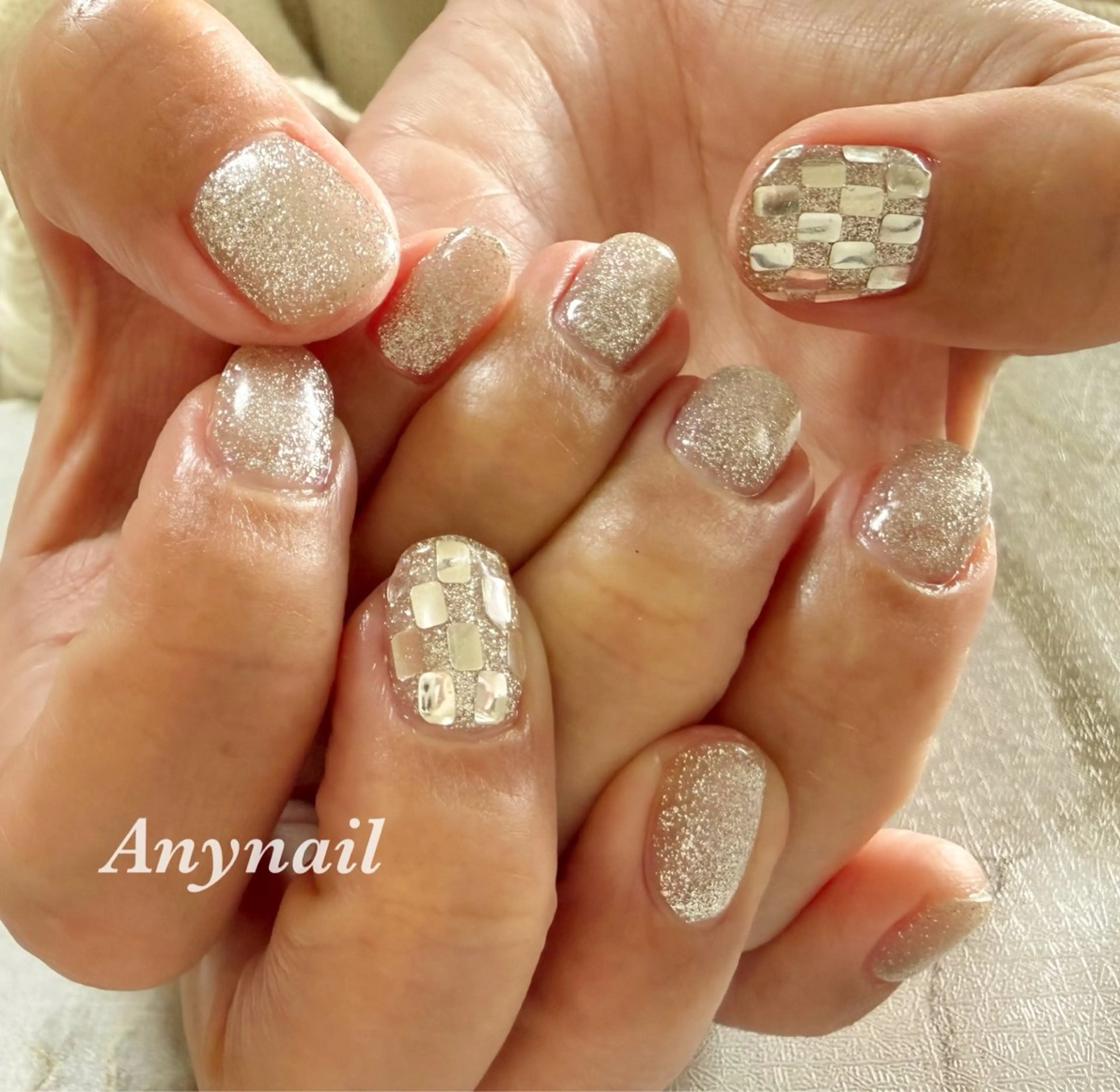 ネイル ブルー キラキラネイル マグネットネイル ミラーネイル ワンカラーネイル 岩澤 恵子のネイルデザイン