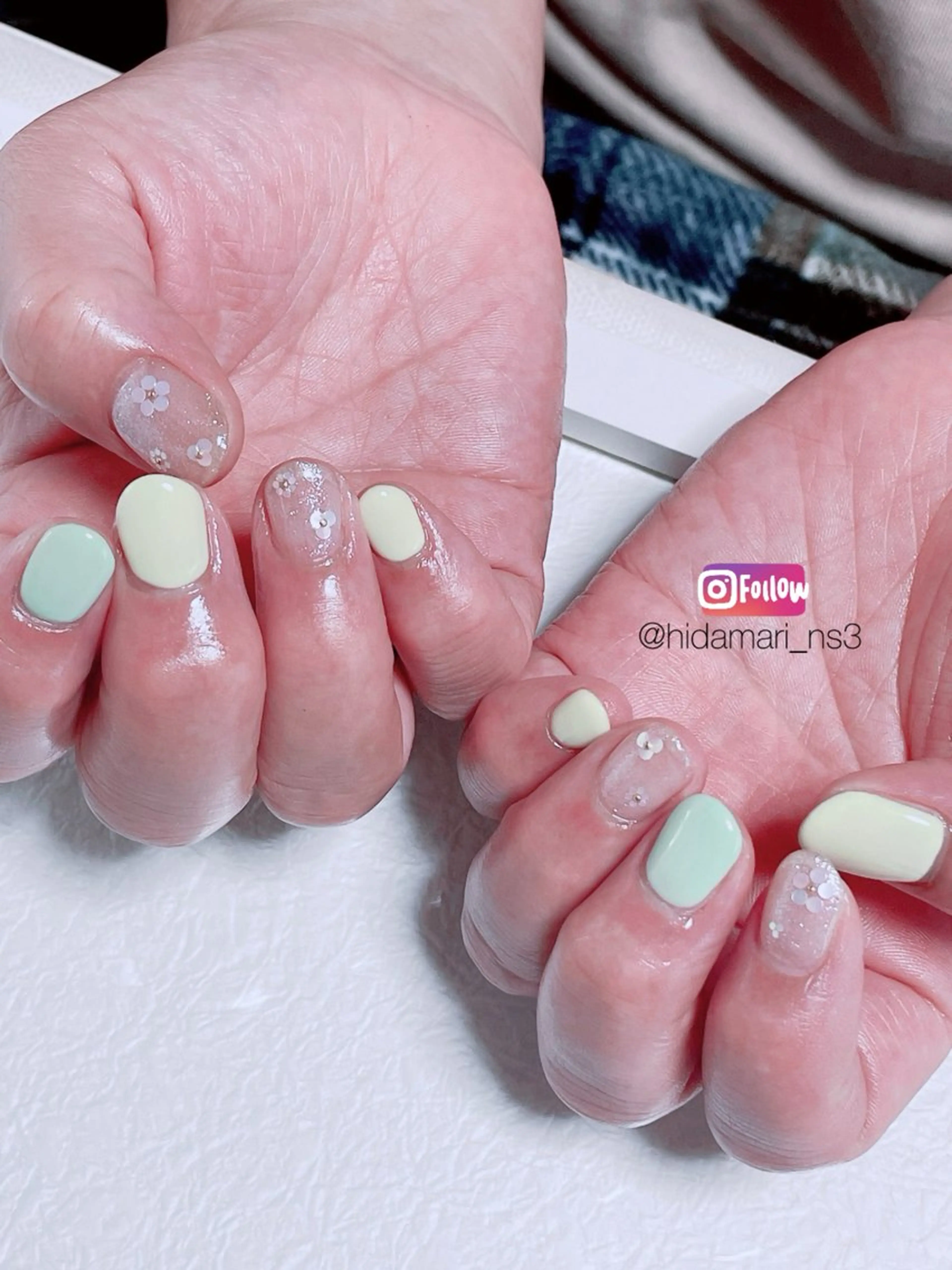 ネイル フラワーネイル パステルネイル ハンドネイル NailSalon ひだまりのネイルデザイン