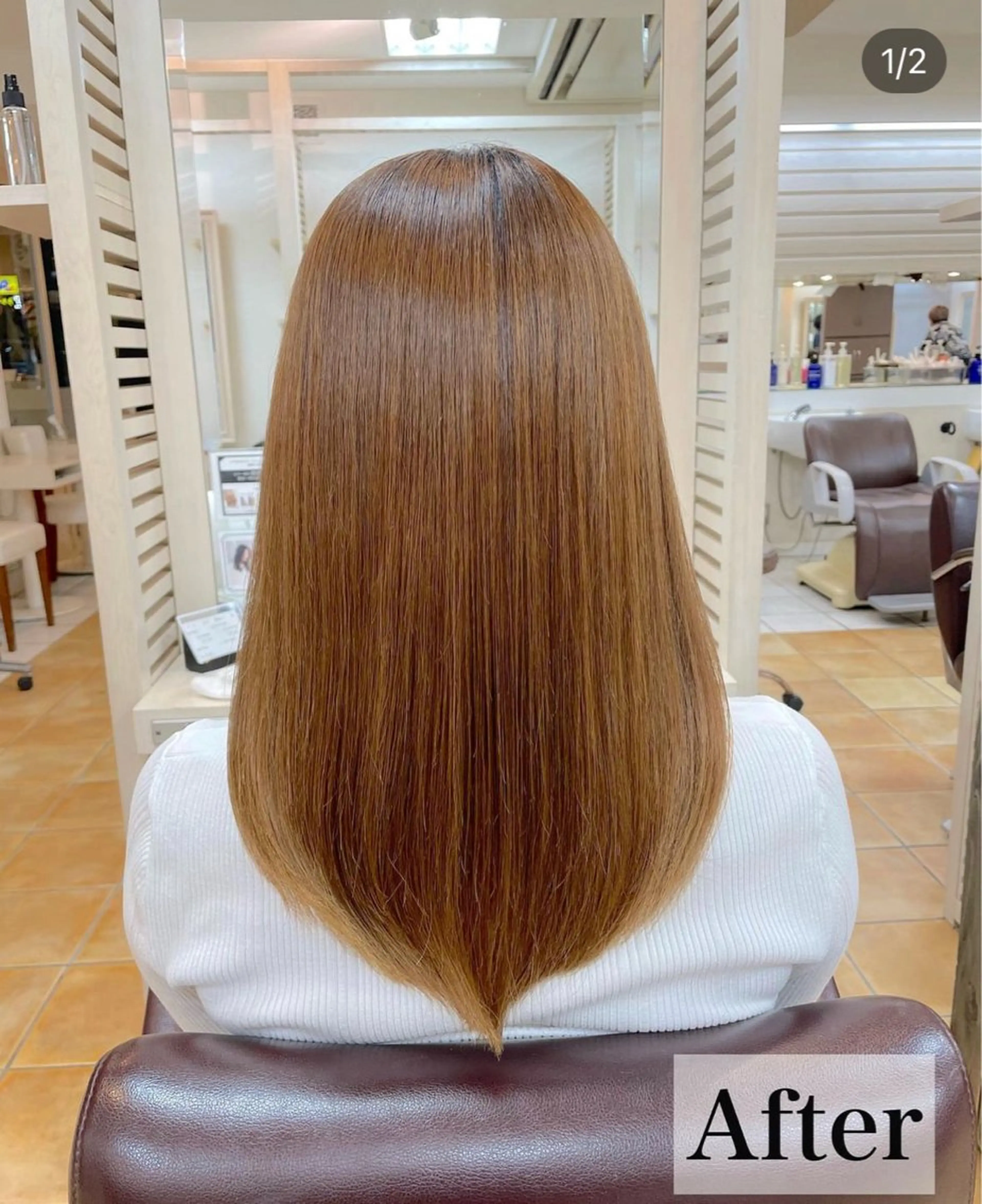 セミロング 縮毛矯正 縮毛矯正専門店 Aoneエーワンのヘアスタイル