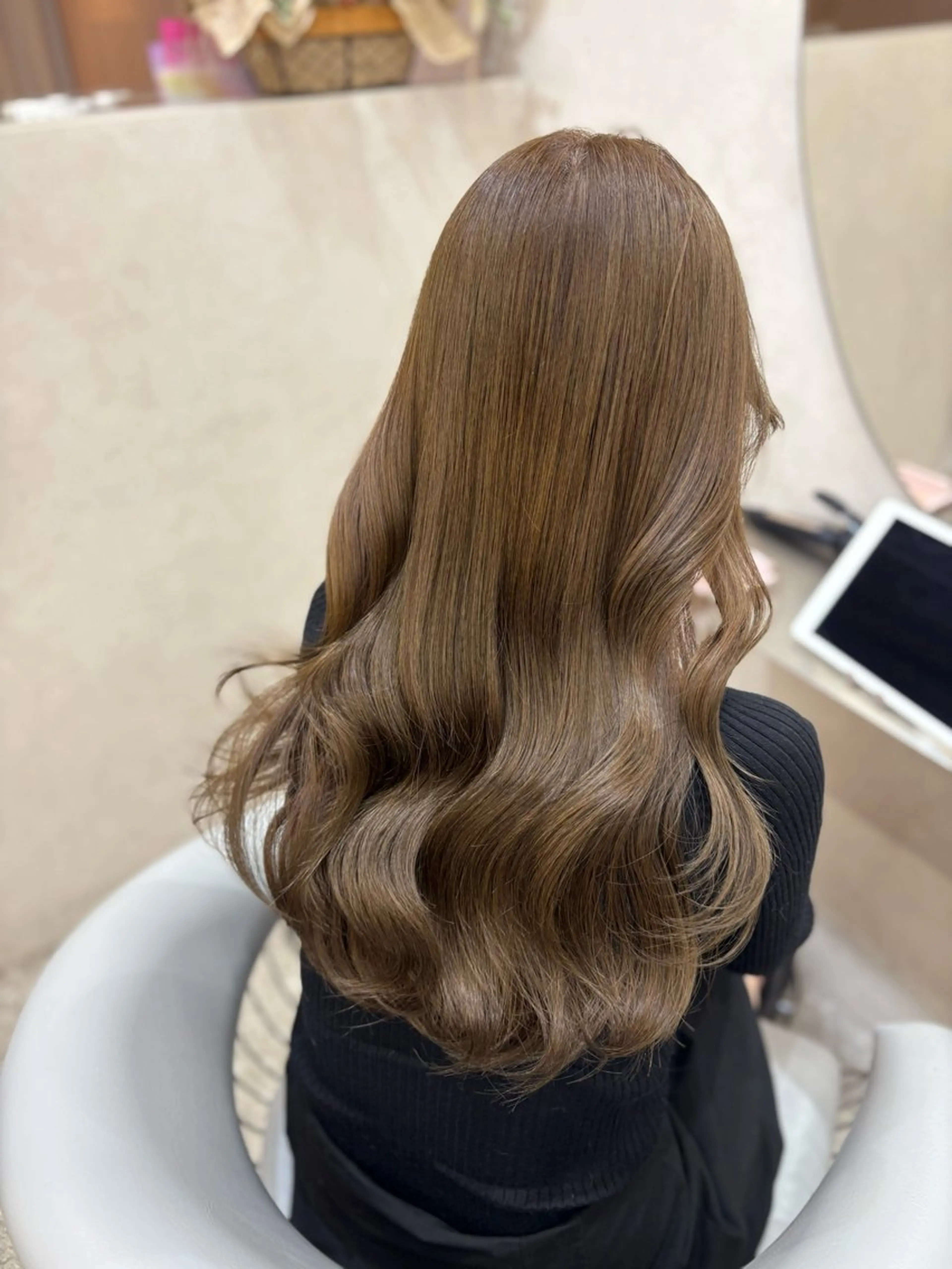 ロング カラー カット ヘアカラー トリートメント 新宿/韓国ヘア 中明度カラー/かやのヘアスタイル