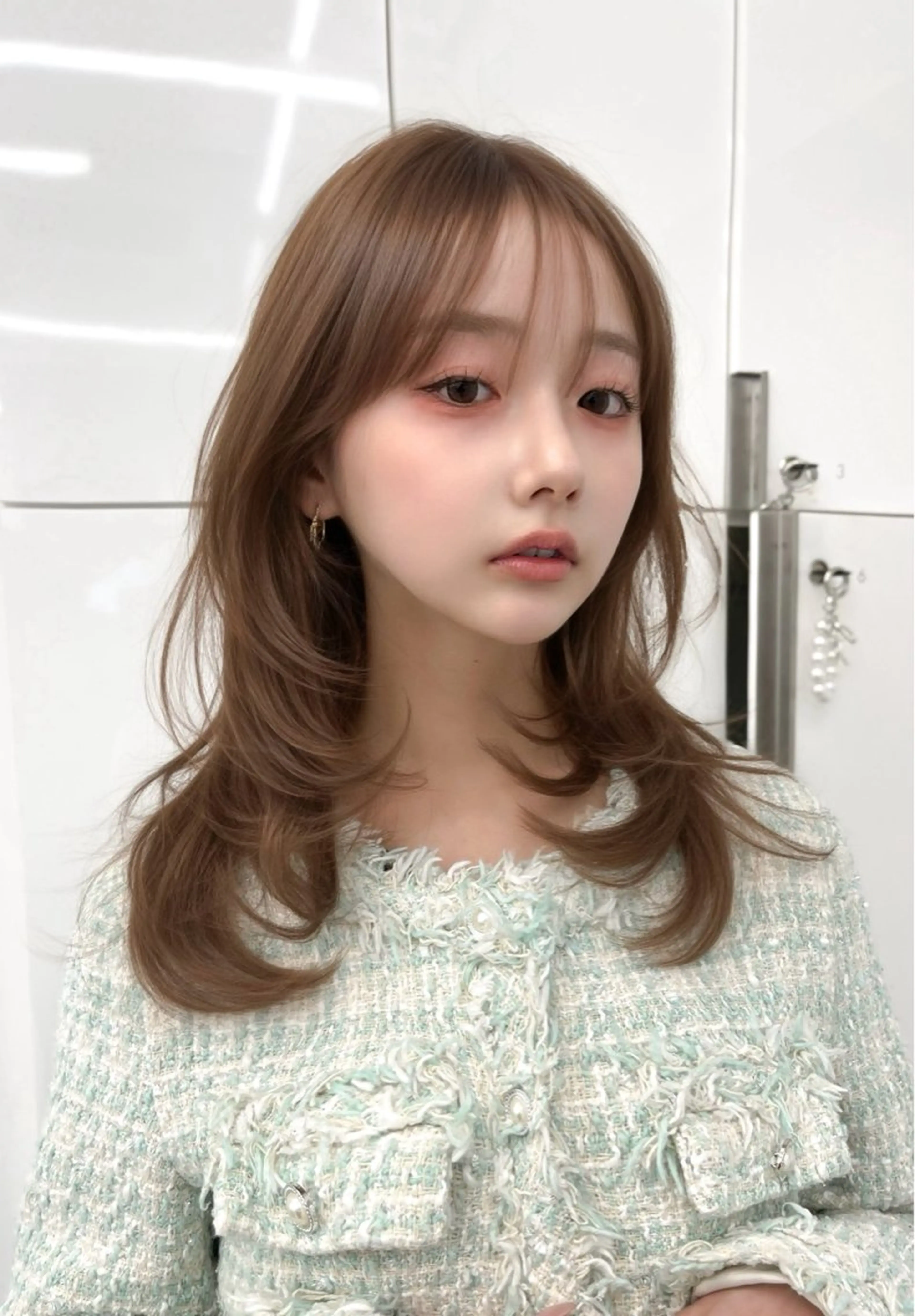 【平日再来】全体カット✂️+透明感カラー🤍+韓国式艶トリートメント🫧の写真