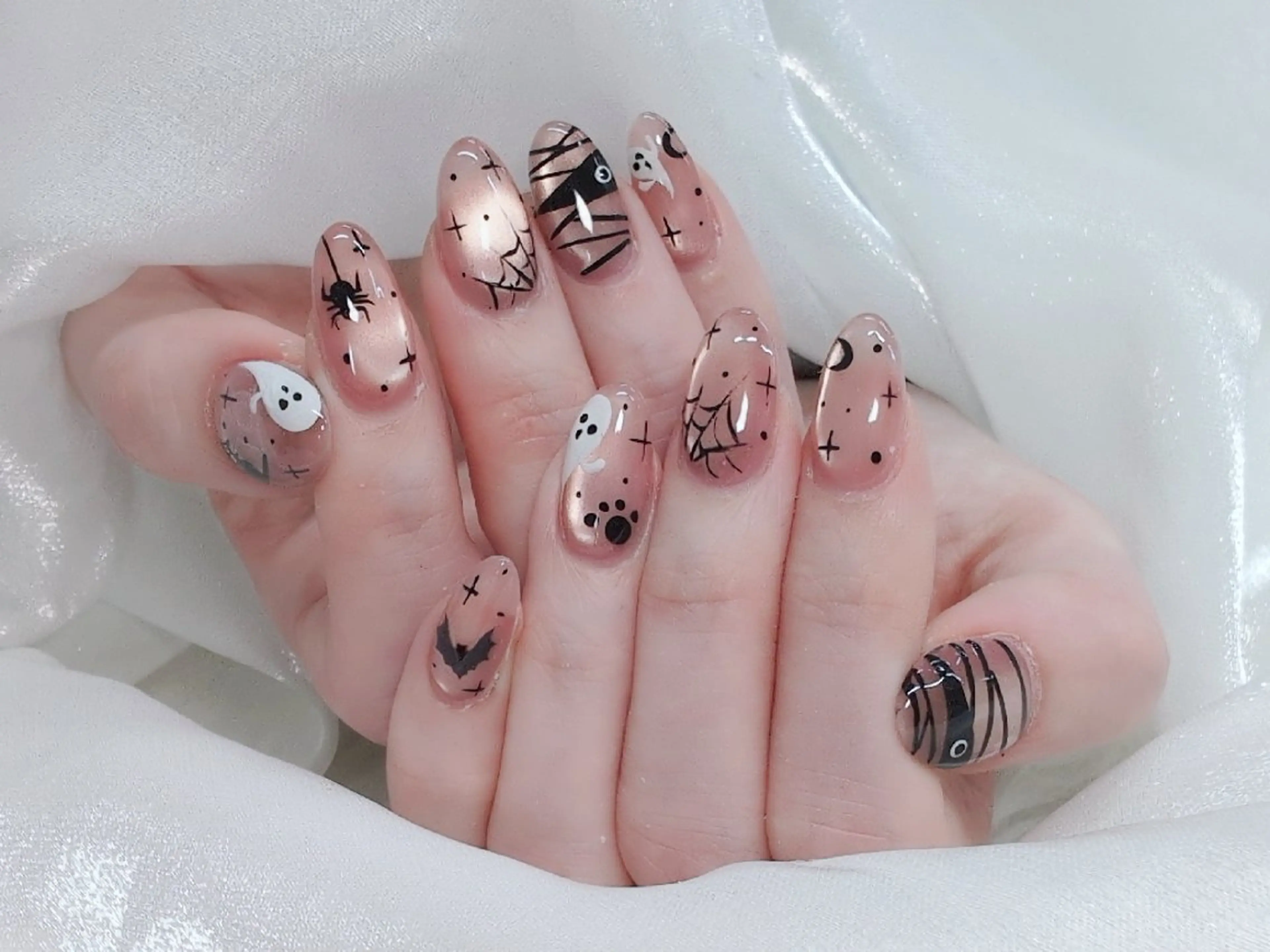 ネイル チークネイル 長さ出し フラッシュネイル フレンチネイル ジェルネイル Chouette Nailのネイルデザイン