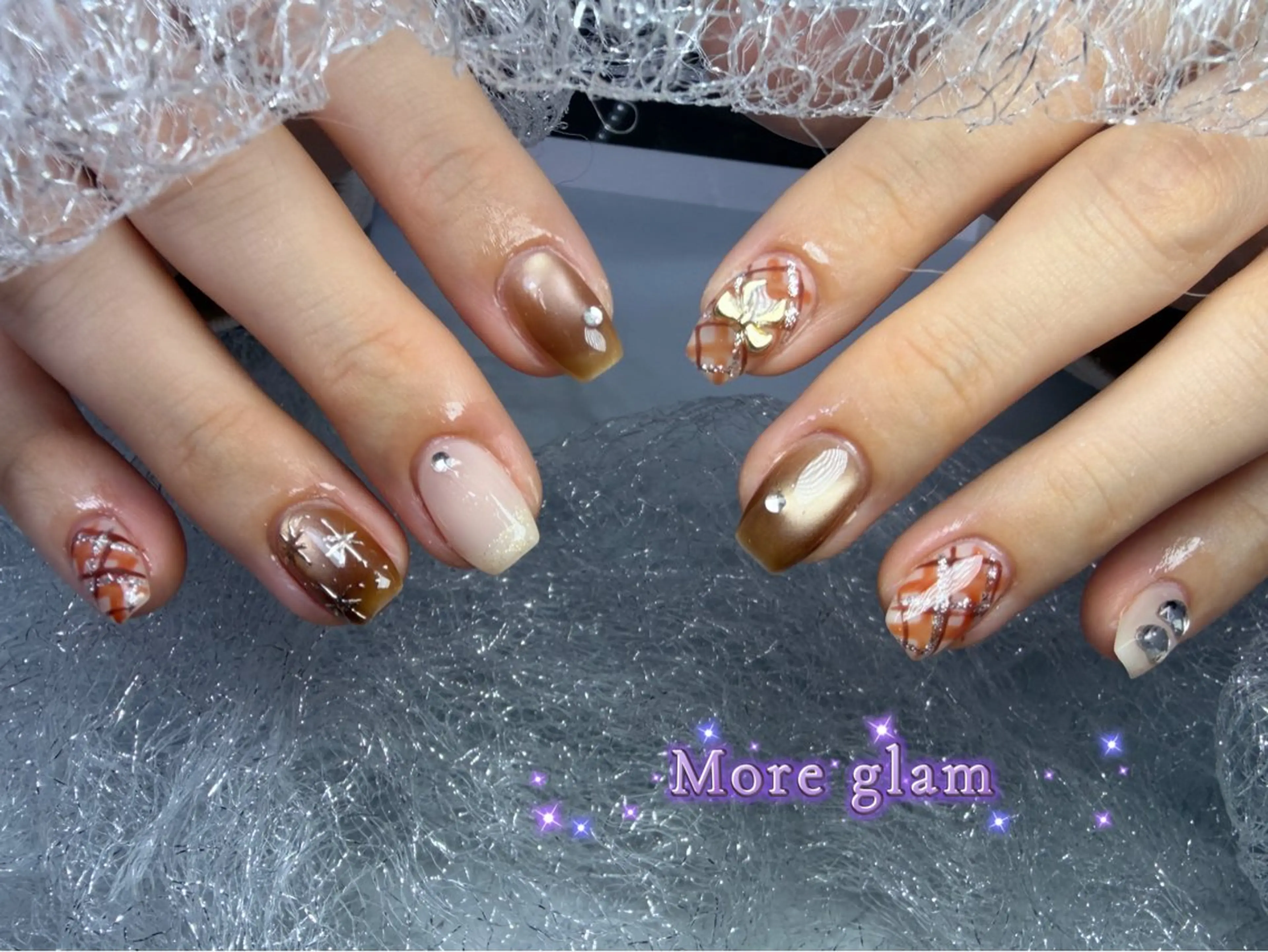 ネイル 韓国ネイル スカルプネイル ワンホンネイル More Glam 池袋東口店のネイルデザイン
