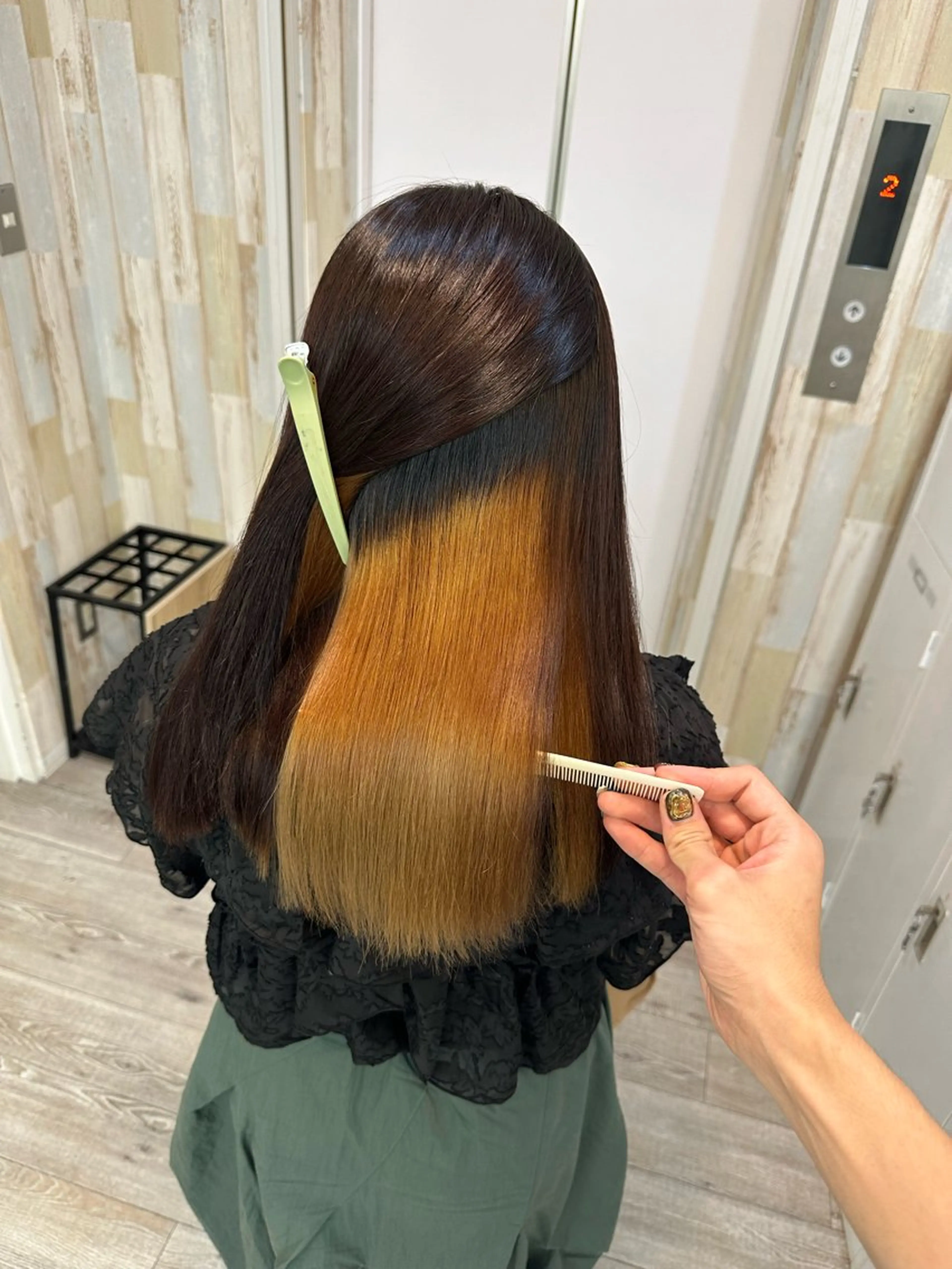 セミロング カット 縮毛矯正 トリートメント KEIGO/ ベージュカラーのヘアスタイル