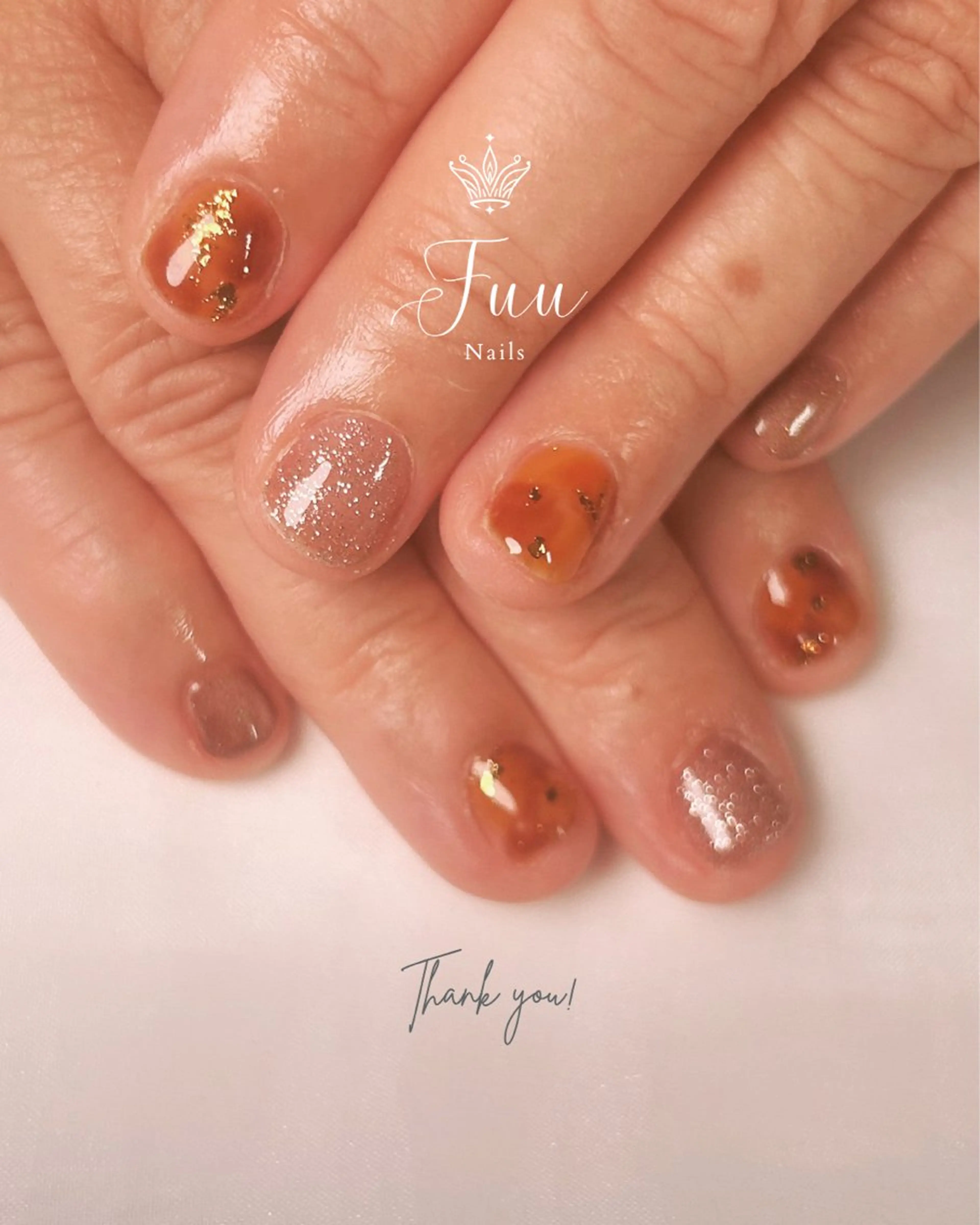 ネイル べっ甲ネイル ワンカラーネイル シンプルネイル 冬ネイル ハンドネイル 犬のいるネイルサロン Fuu nailsのネイルデザイン