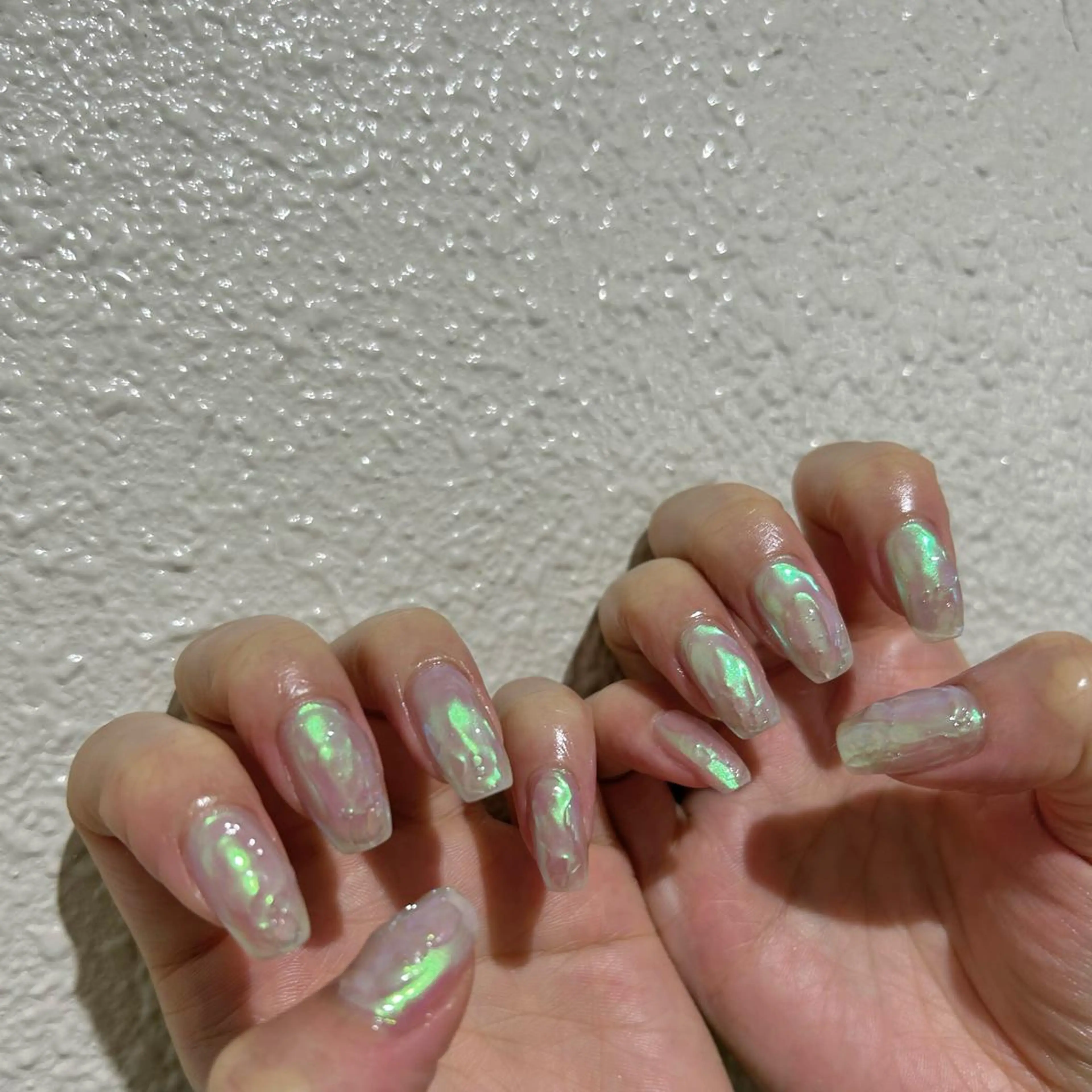 ネイル オーロラネイル パラあり！フィルイン 美フォルムのネイルデザイン