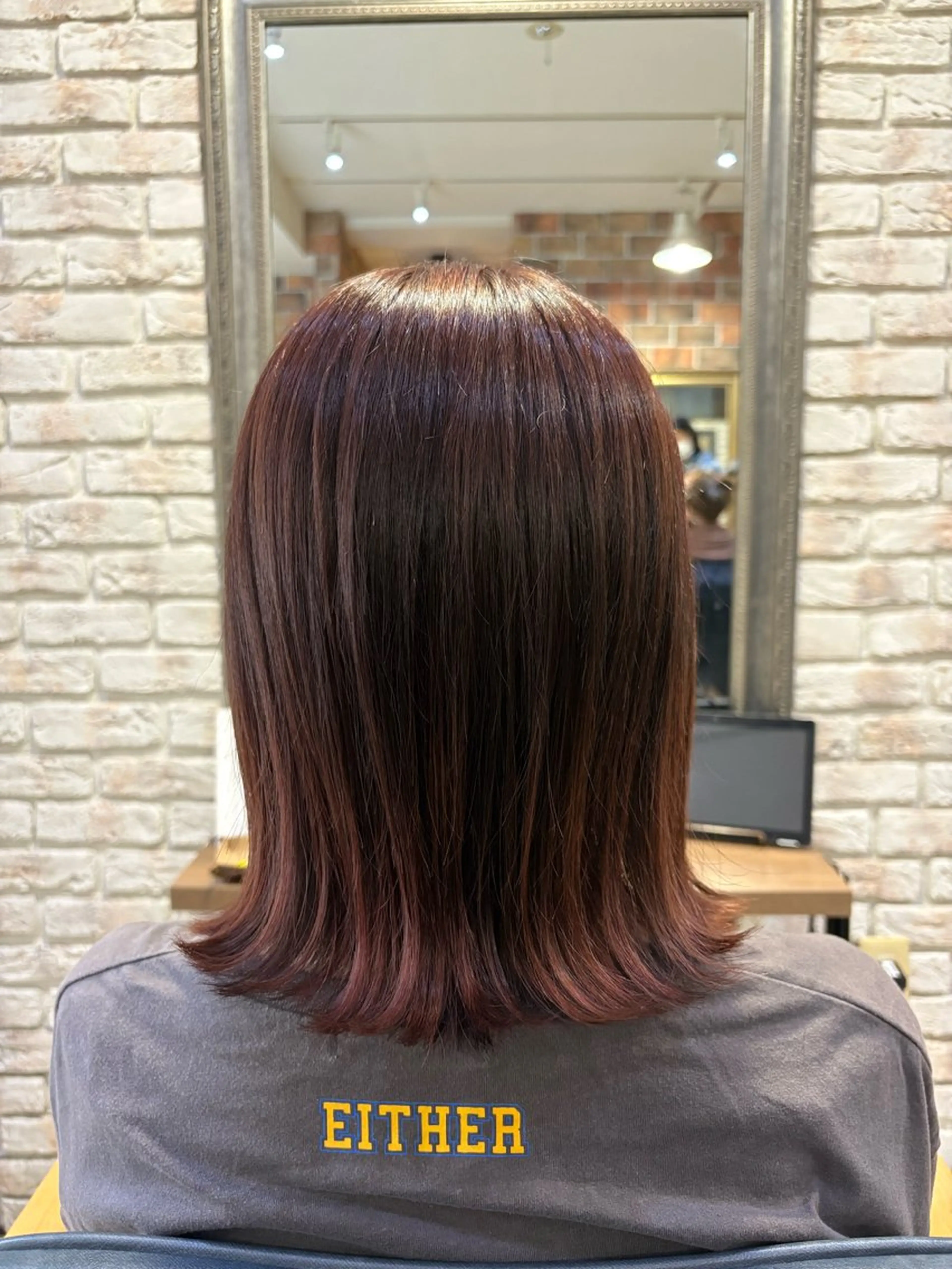 ミディアム カラー ブラウンカラー ピンクカラー 外ハネヘア 田中 元規のヘアスタイル